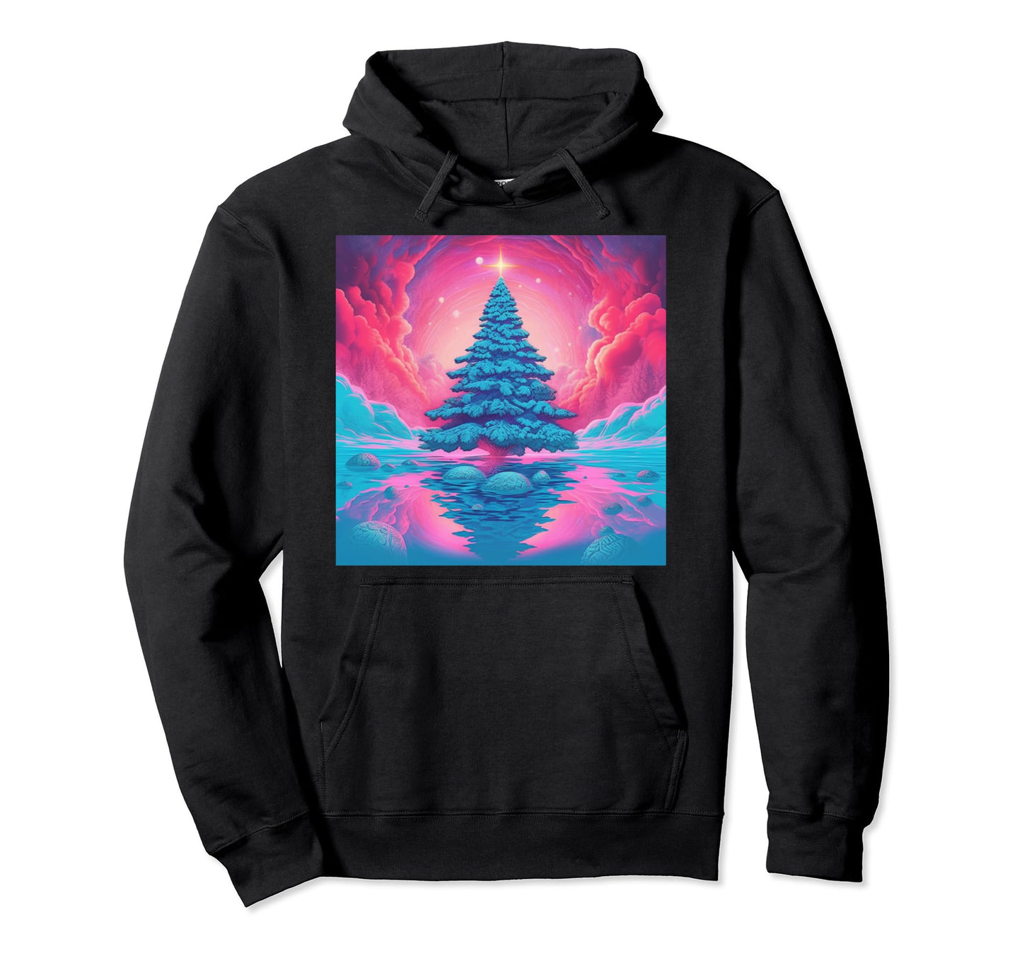 Vaporwave Core Aesthetic Tree Ai Generated Hoodie - Graphic Print Unisex - T-Shirt, Sweatshirt, Hoodie