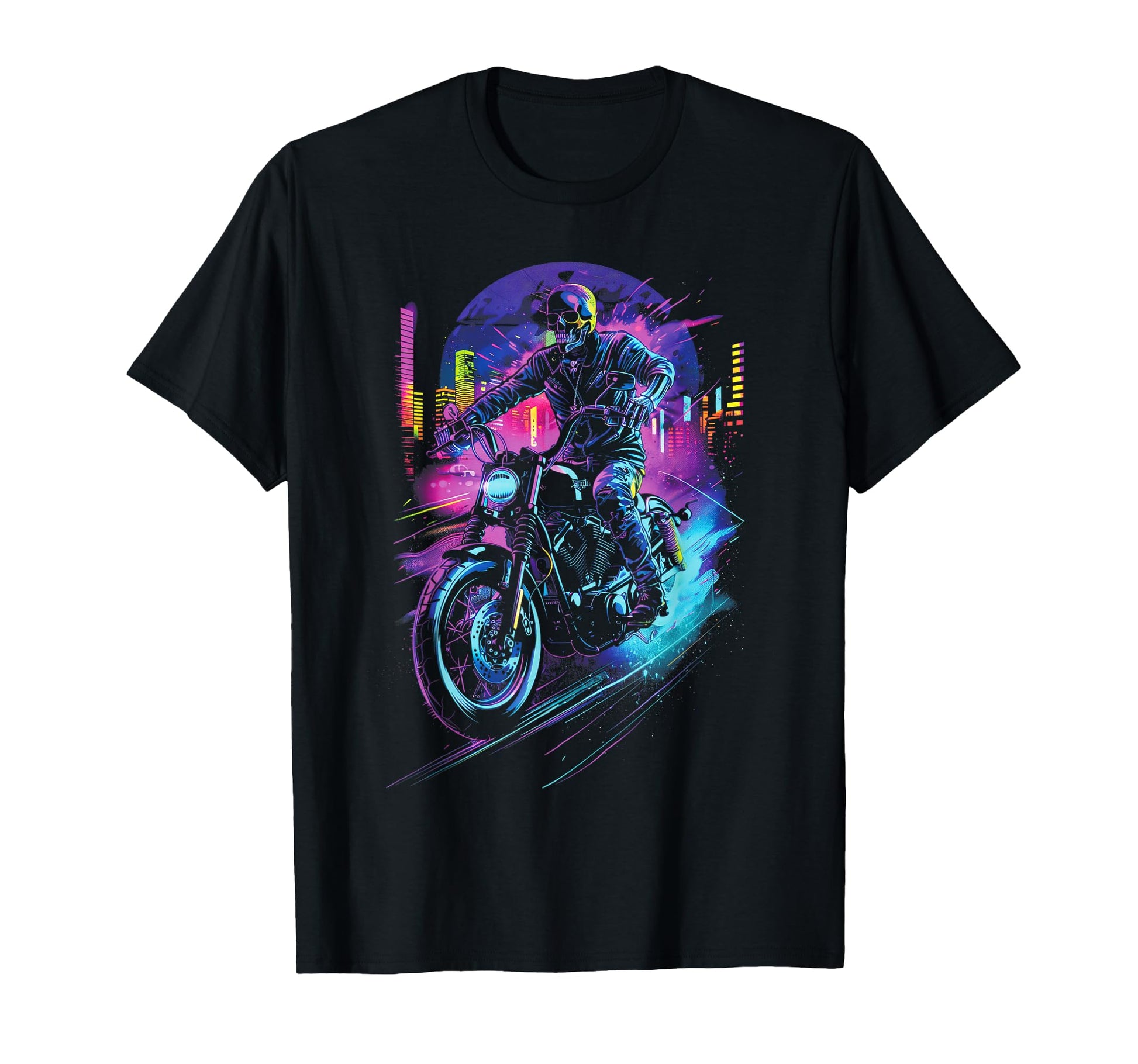 Skeleton Motorcycle Through T-Shirt - Fun Novelty Design Men Women - T-Shirt, Sweatshirt, Hoodie
