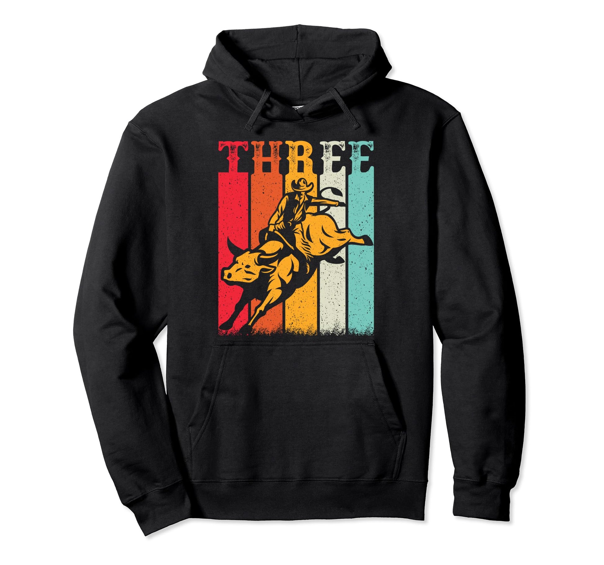 Bull Riding 3Rd Birthday 3 Year Old Hoodie - Trendy Graphic for Adults - T-Shirt, Sweatshirt, Hoodie