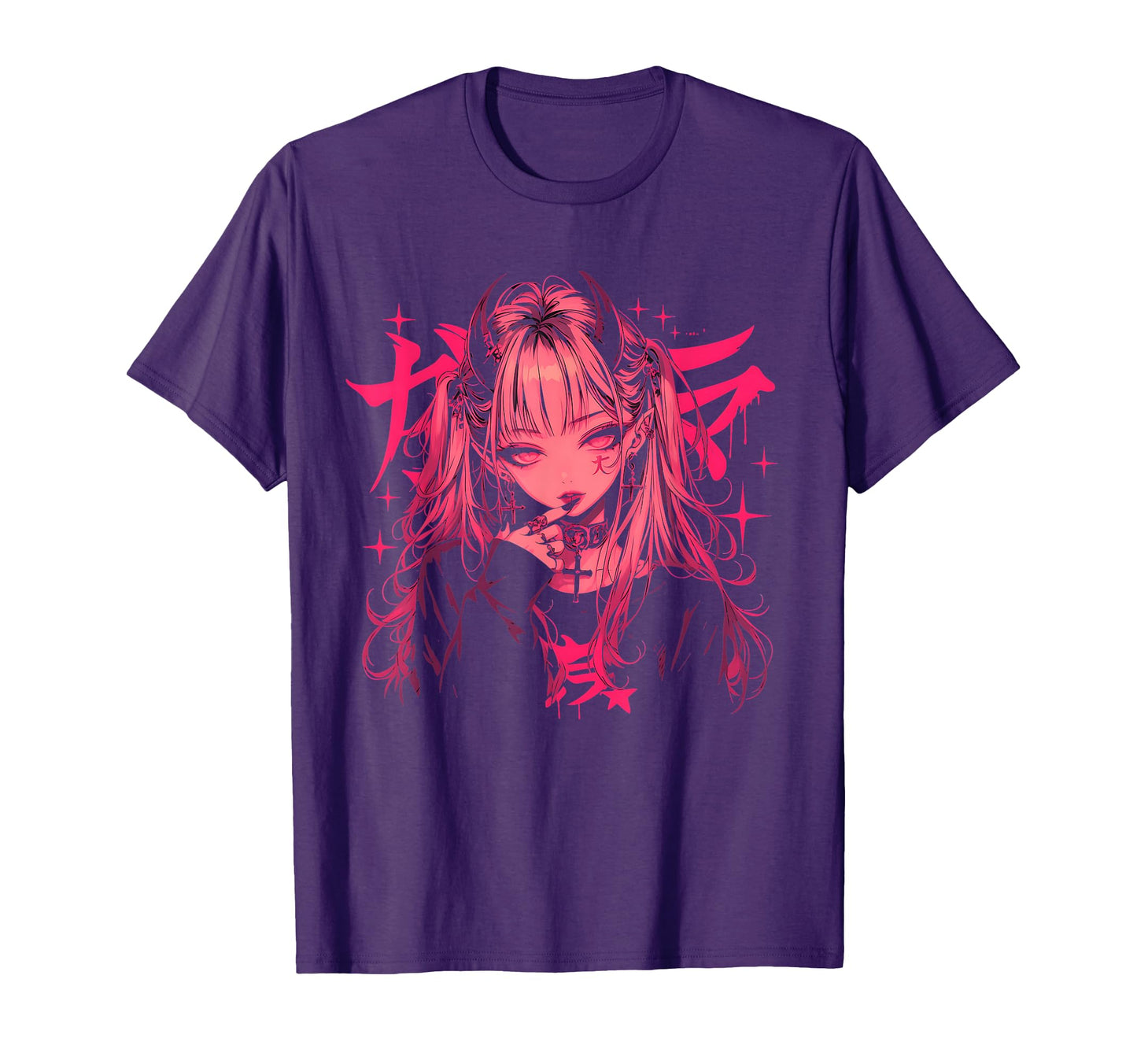 Goth Grunge Demon Anime Waifu Horror Alt T-Shirt - Custom Art Print Unisex - T-Shirt, Sweatshirt, Hoodie