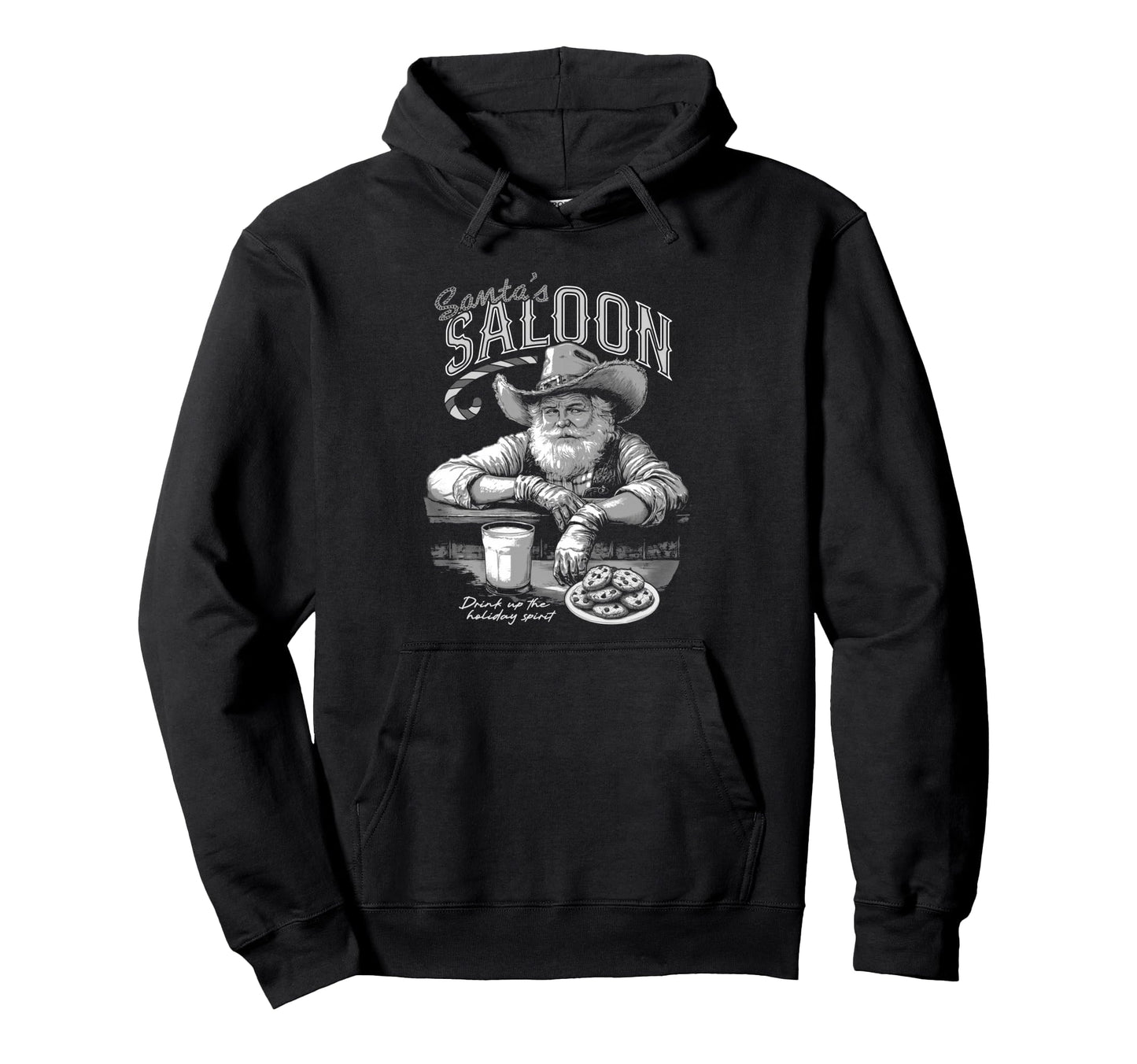 Santas Saloon Cowboy Claus Western Country Hoodie - Novelty Apparel Unisex - T-Shirt, Sweatshirt, Hoodie