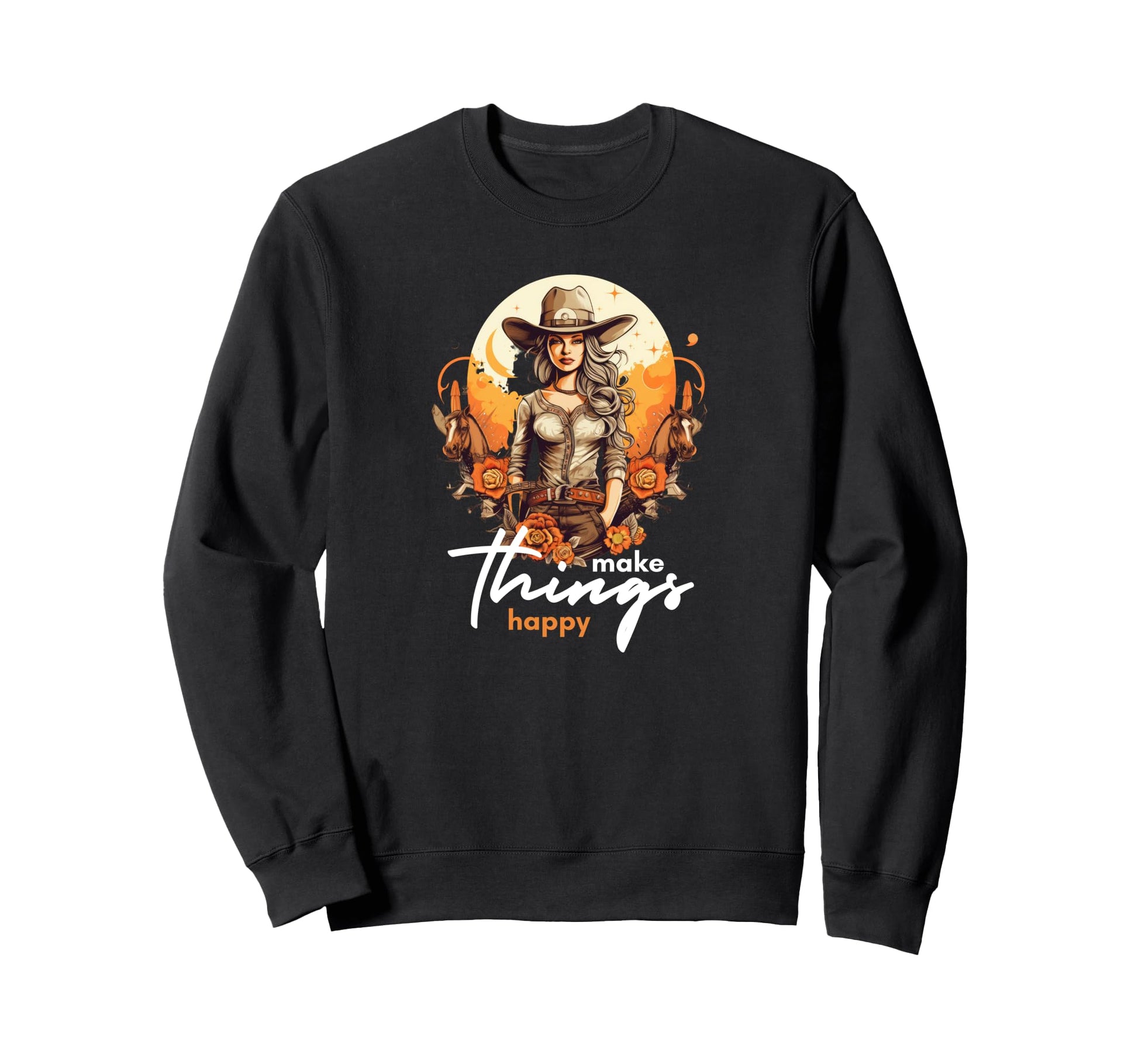 Western Cowgirl Western Sweatshirt - Custom Art Print Men Women - T-Shirt, Sweatshirt, Hoodie