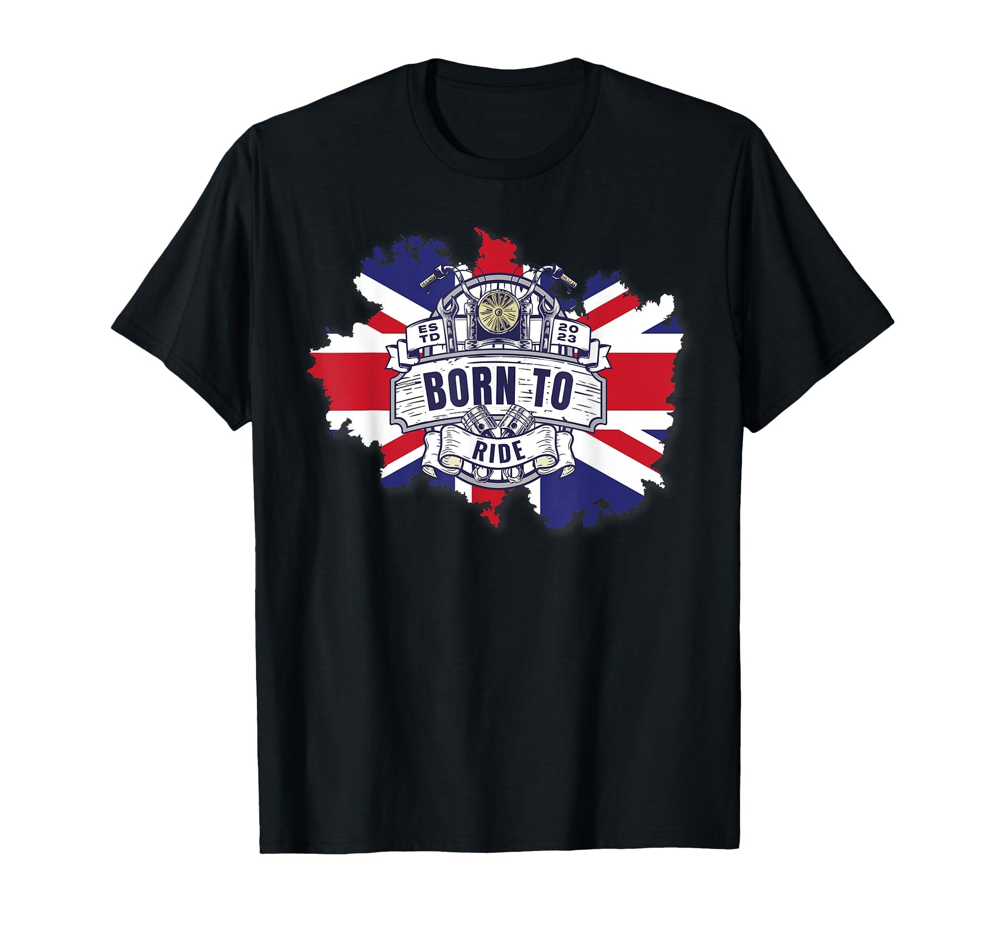 Uk Union Flag Motorcycle Biker T-Shirt - Unique Graphic Men Women - T-Shirt, Sweatshirt, Hoodie