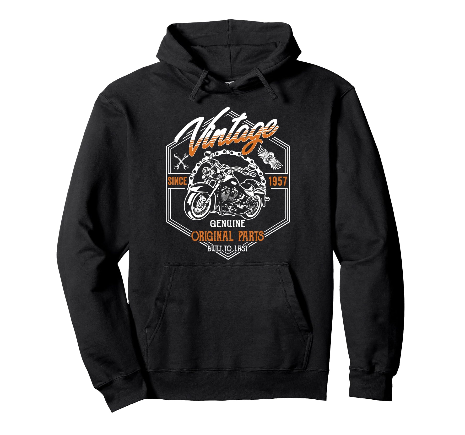 Birthday 1957 Gift Motorcycle 68 Years Hoodie - Streetwear Style for Adults - T-Shirt, Sweatshirt, Hoodie