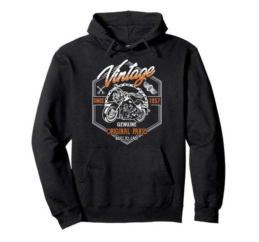 Birthday 1957 Gift Motorcycle 68 Years Hoodie - Streetwear Style for Adults - T-Shirt, Sweatshirt, Hoodie