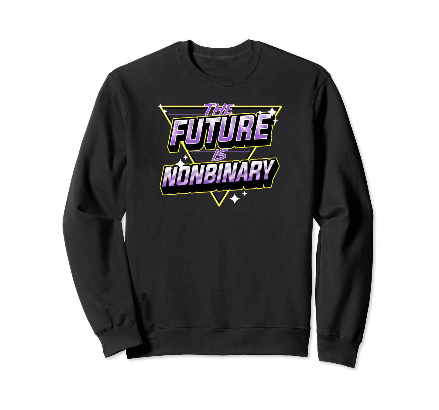 Future Is Nonbinary Retrowave Sweatshirt - Trendy Graphic Men Women - T-Shirt, Sweatshirt, Hoodie