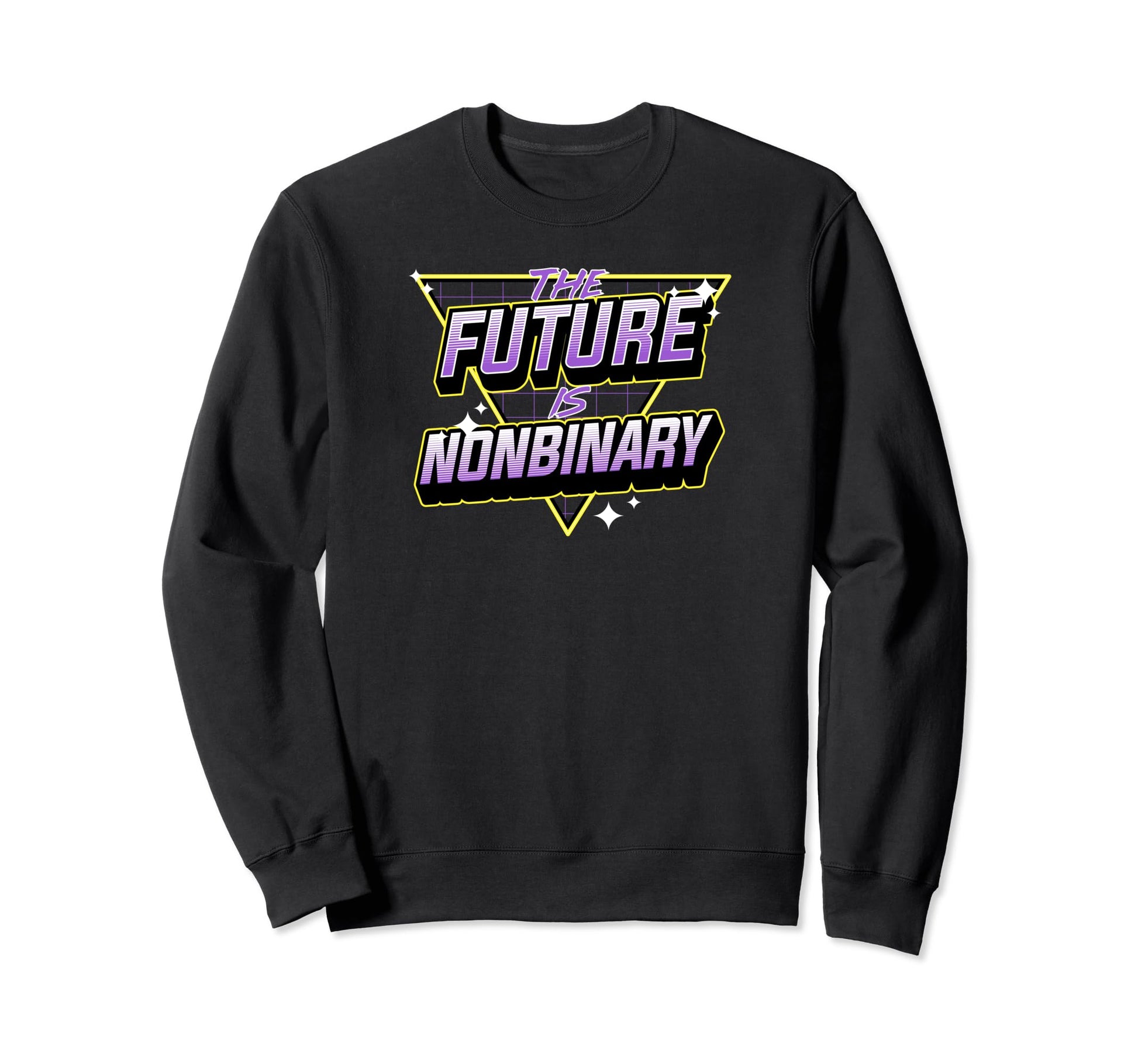 Future Is Nonbinary Retrowave Sweatshirt - Trendy Graphic Men Women - T-Shirt, Sweatshirt, Hoodie