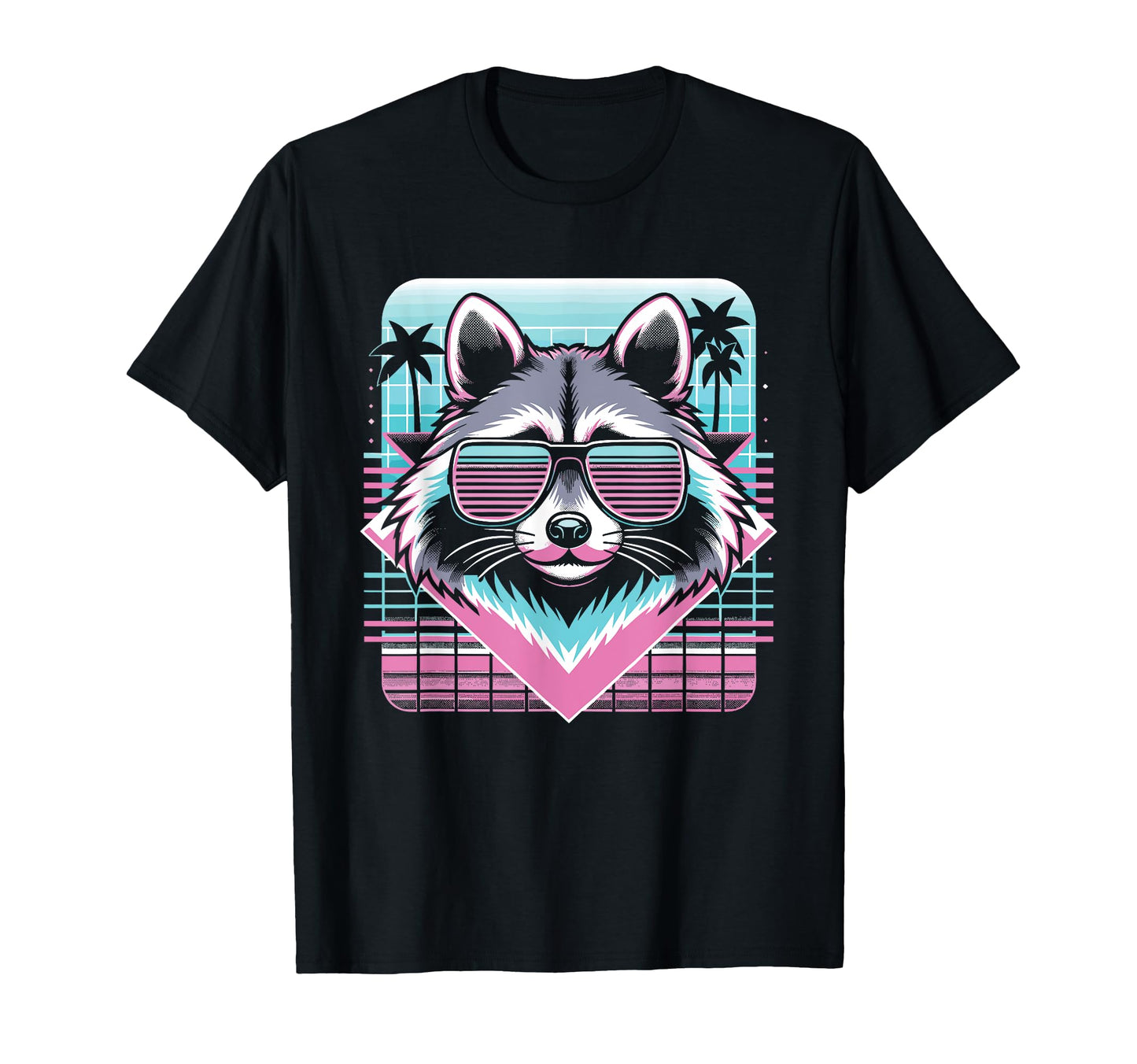 Raccoon Sunglasses 80S Aesthetic T-Shirt - Trendy Graphic for Adults - T-Shirt, Sweatshirt, Hoodie