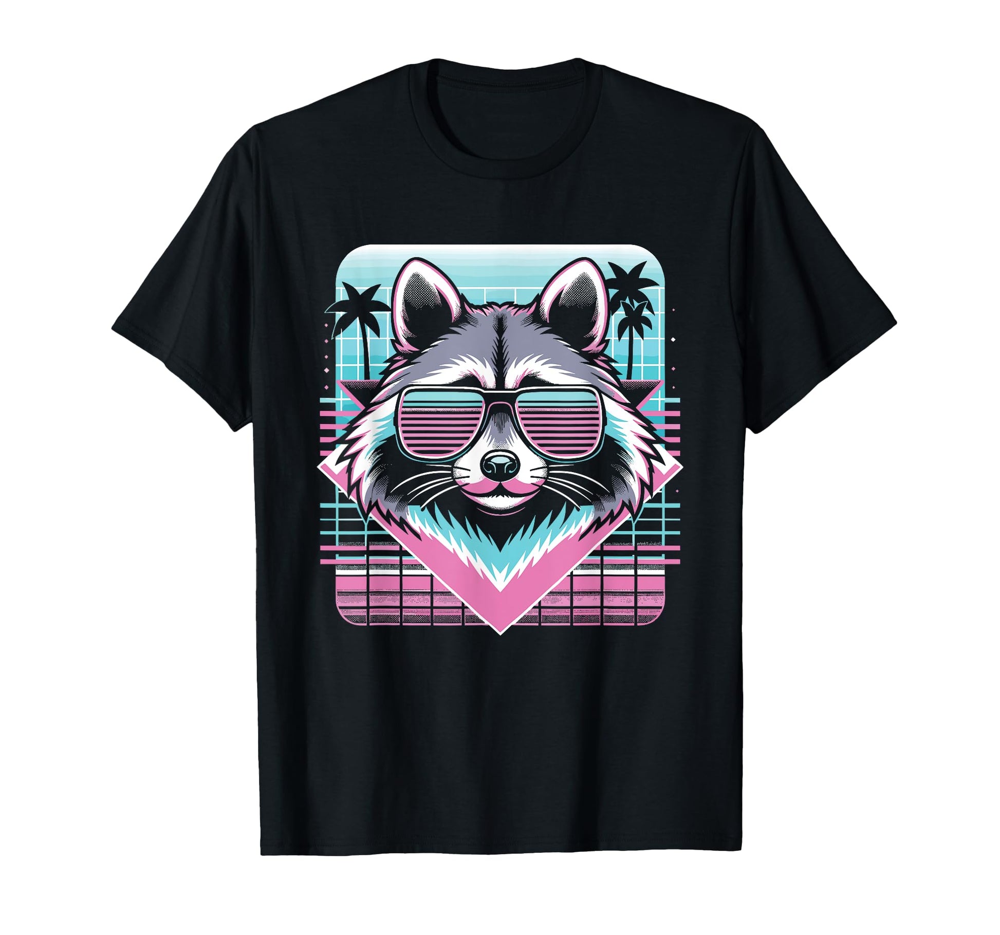 Raccoon Sunglasses 80S Aesthetic T-Shirt - Trendy Graphic for Adults - T-Shirt, Sweatshirt, Hoodie