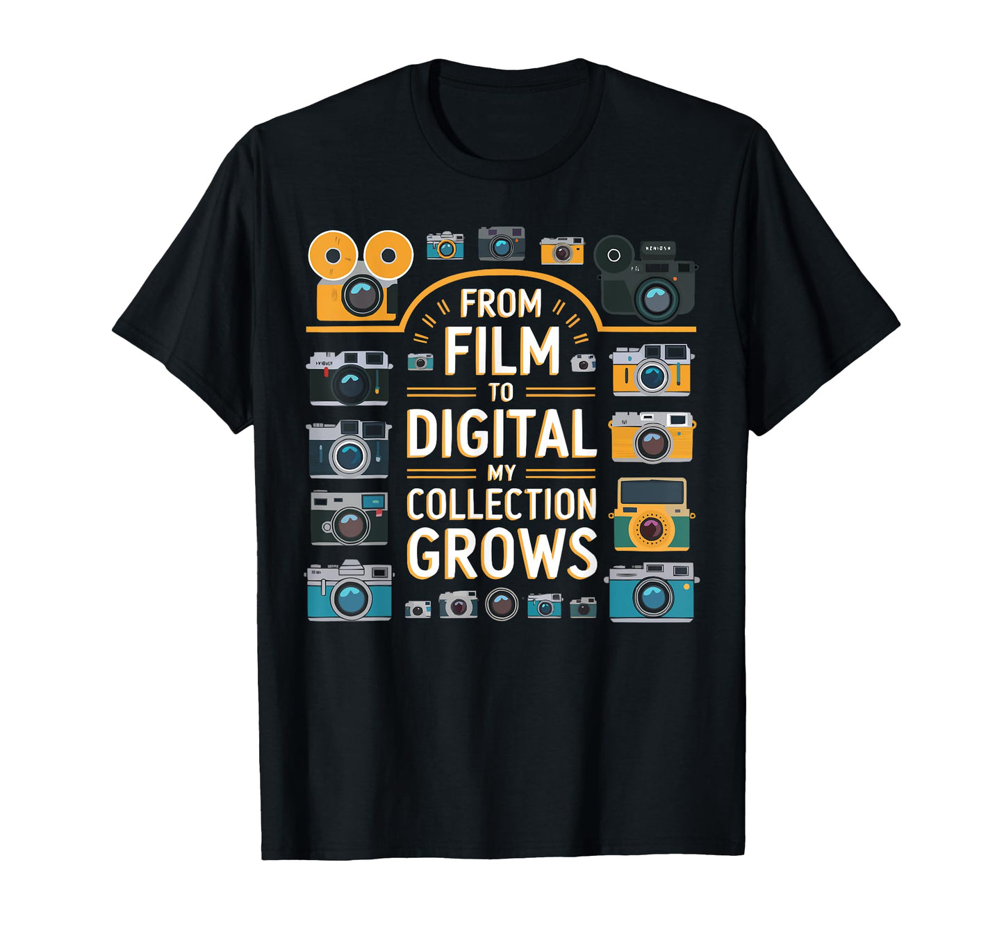 Camera Collector Cameraman Photography T-Shirt - Unique Graphic for Adults - T-Shirt, Sweatshirt, Hoodie