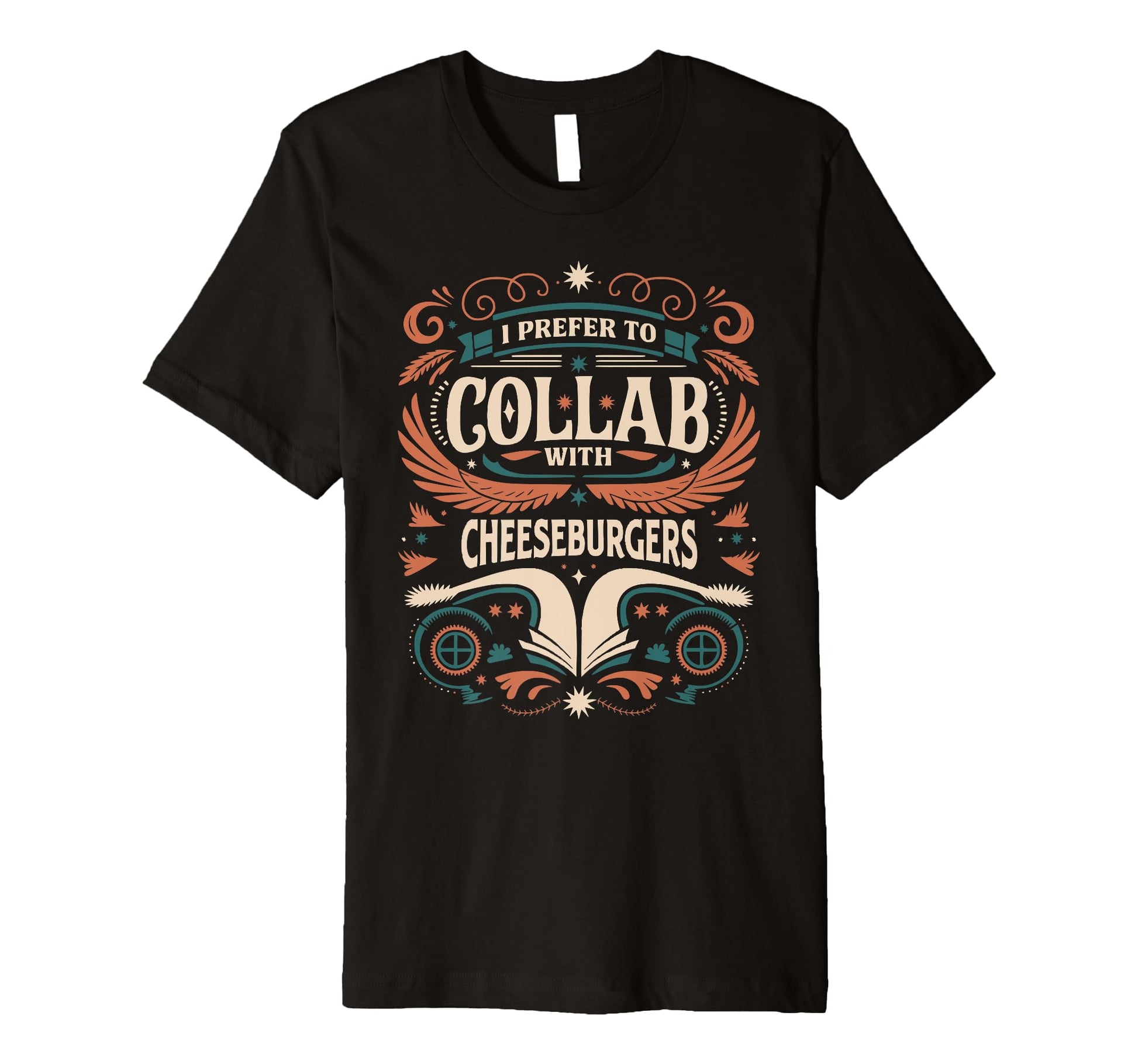Funny Collab Cheeseburgers Typography T-Shirt - Custom Art Print Men Women - T-Shirt, Sweatshirt, Hoodie