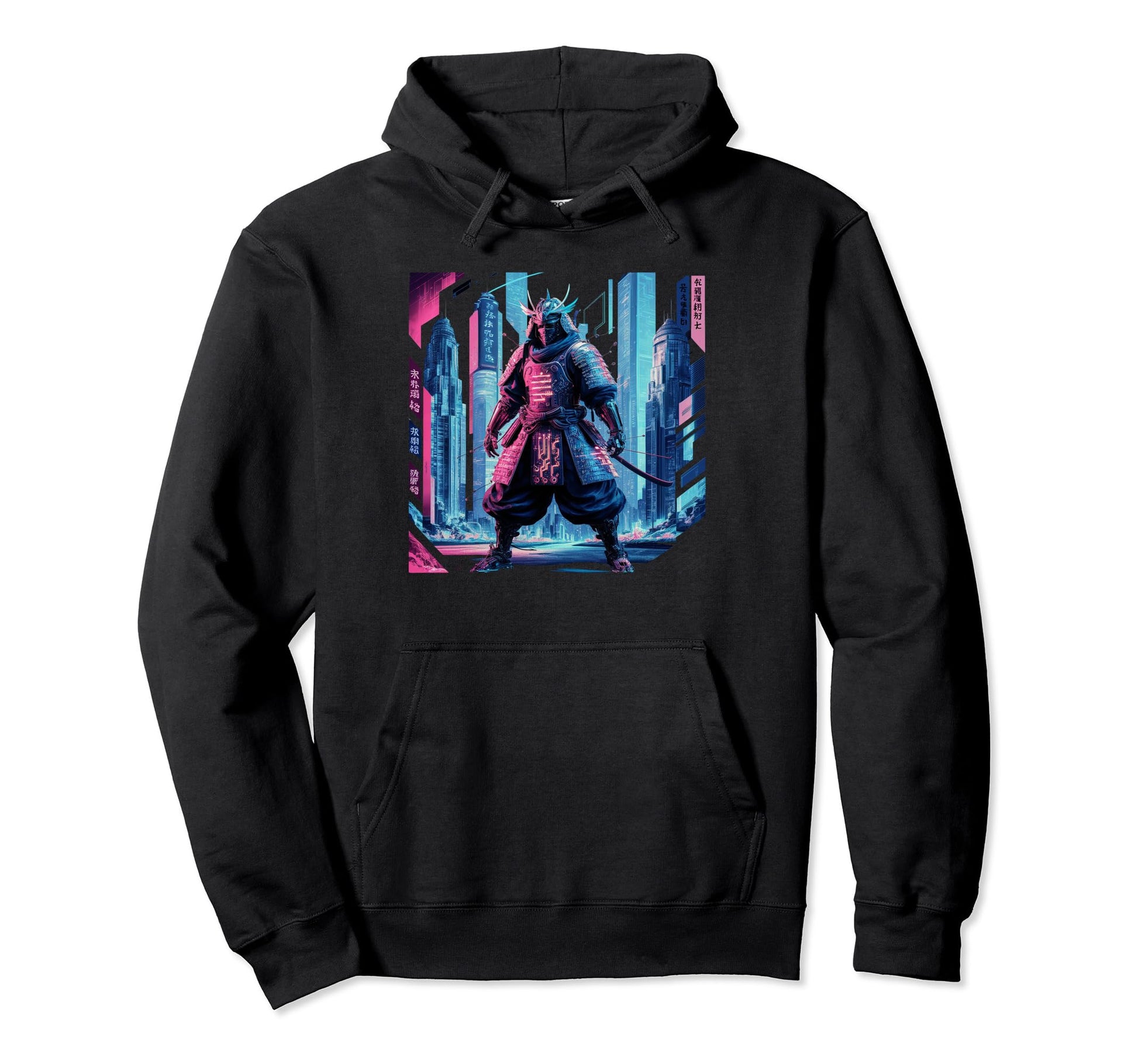 Vaporwave Aesthetic Cyberpunk Samurai Hoodie - Aesthetic Graphic Unisex - T-Shirt, Sweatshirt, Hoodie