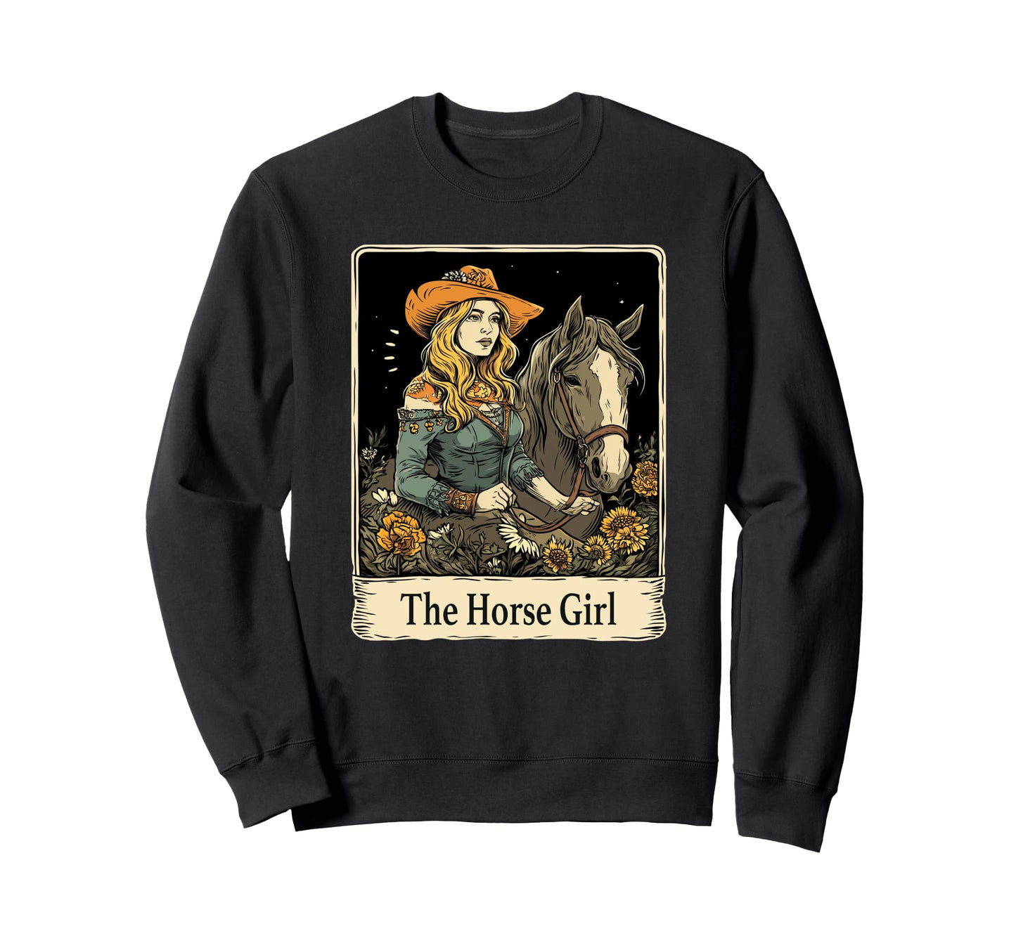 Horse Floral Western Cowgirl Sweatshirt - Aesthetic Graphic for Adults - T-Shirt, Sweatshirt, Hoodie