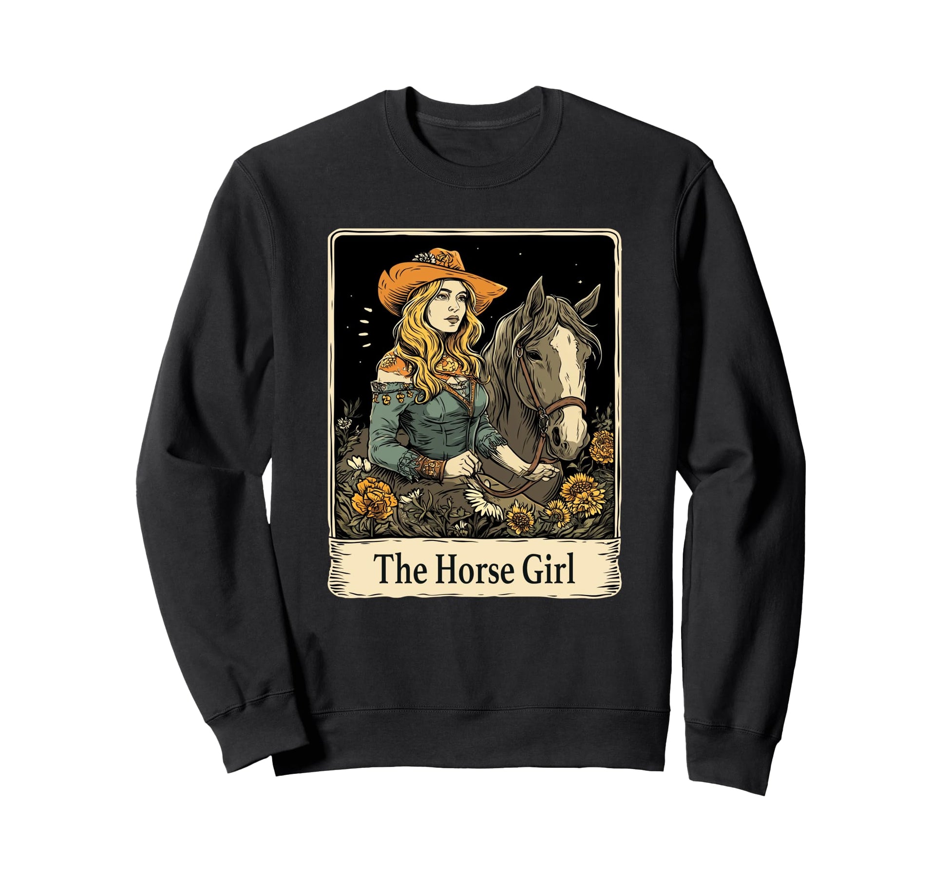 Horse Floral Western Cowgirl Sweatshirt - Aesthetic Graphic for Adults - T-Shirt, Sweatshirt, Hoodie
