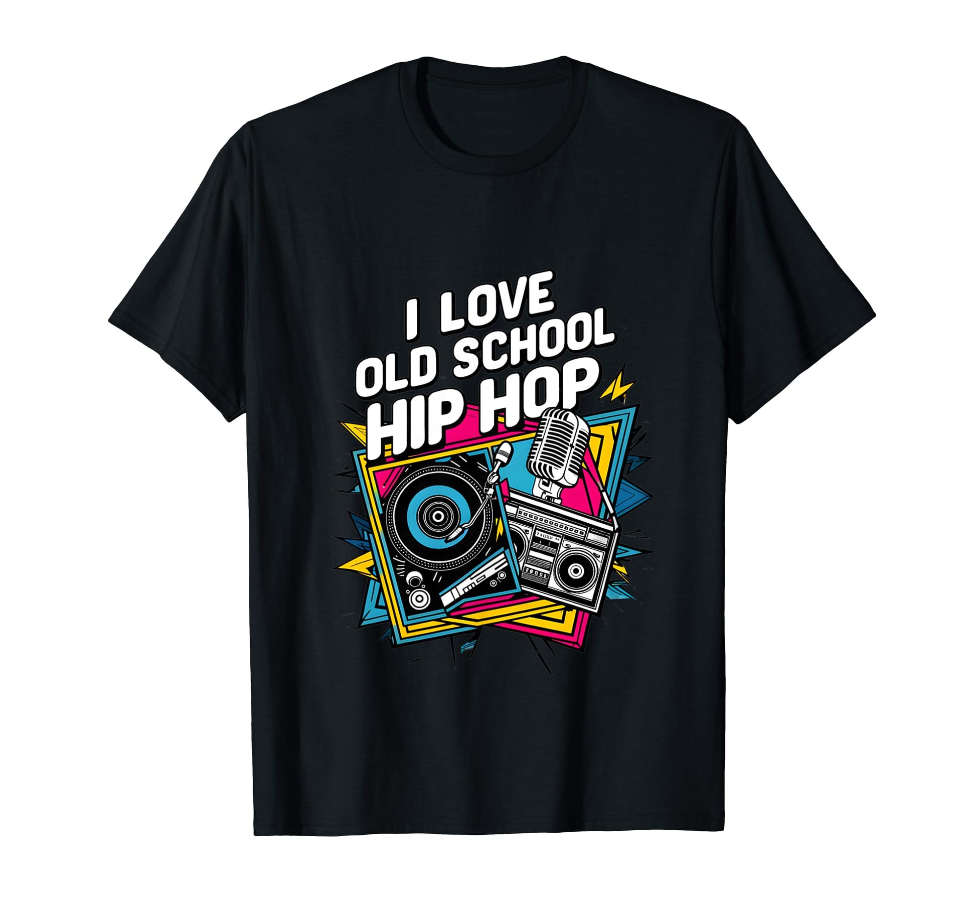 I Love Old School Hip Hop Urban Rap T-Shirt - Custom Art Print Men Women - T-Shirt, Sweatshirt, Hoodie