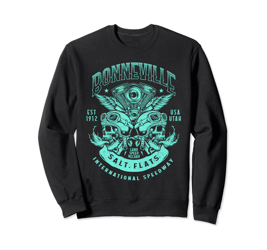 Bonneville Salt Flats Motorcycle Sweatshirt - Minimalist Print Unisex - T-Shirt, Sweatshirt, Hoodie