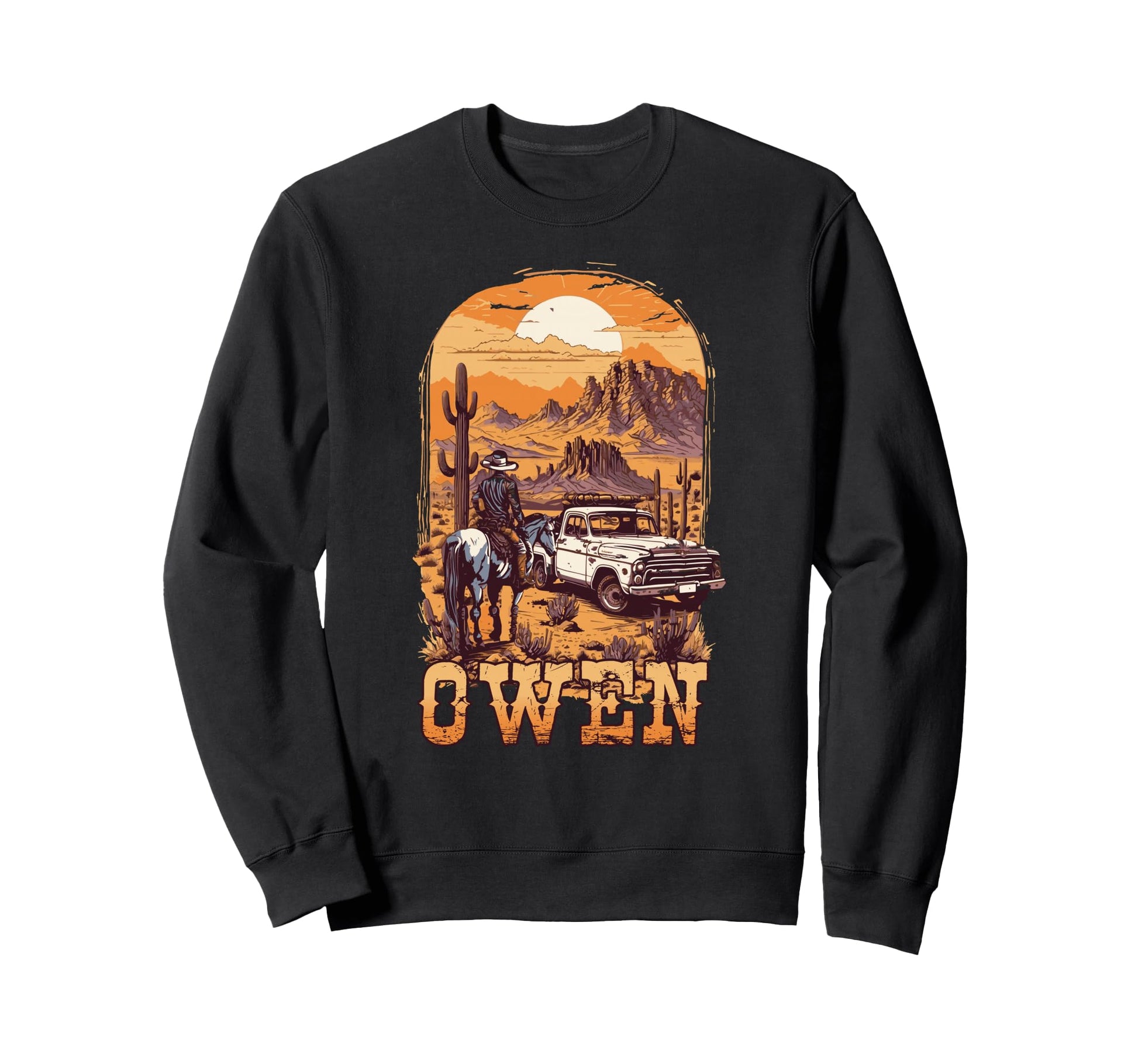 Western Country Cowboy Owen Sweatshirt - Trendy Graphic for Adults - T-Shirt, Sweatshirt, Hoodie