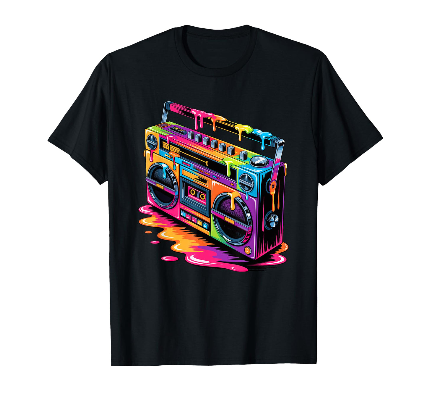 Dripping Paint Boombox Old School 80S T-Shirt - Streetwear Style Men Women - T-Shirt, Sweatshirt, Hoodie