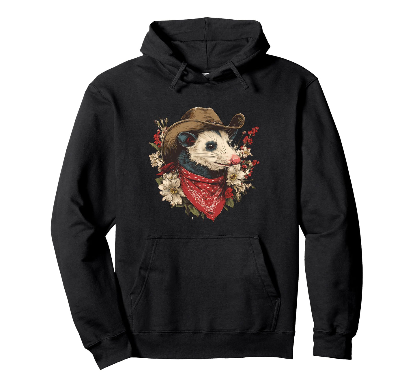 Opossum Cowboy Rodeo Cowgirl Western Hoodie - Trendy Graphic for Adults - T-Shirt, Sweatshirt, Hoodie
