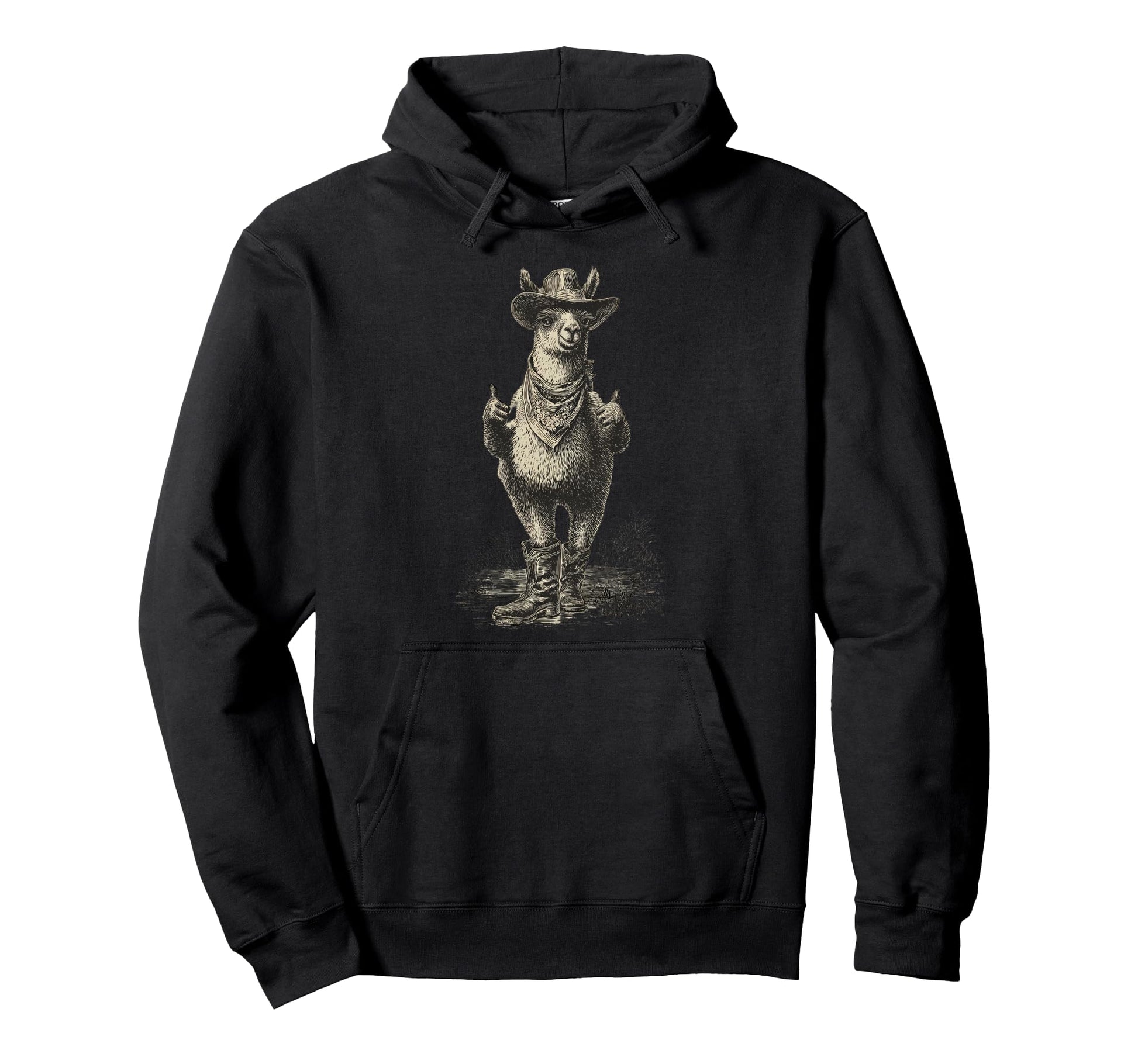Country Cowboy Alpaca Rodeo Cowgirl Hoodie - Minimalist Print Unisex - T-Shirt, Sweatshirt, Hoodie