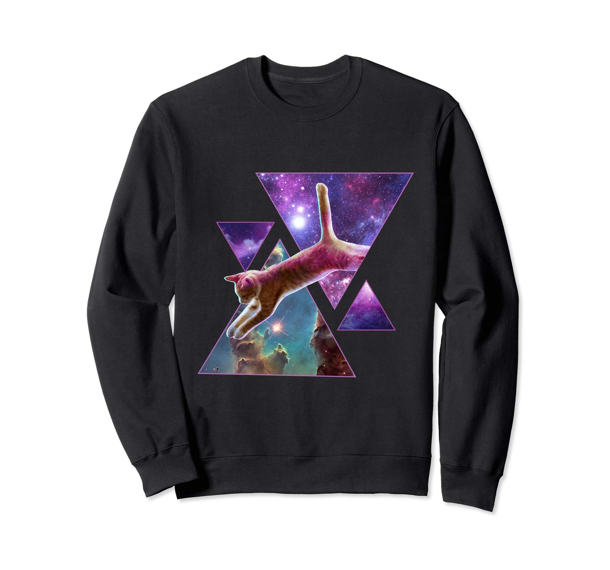 Vaporwave Orange Tabby Cat Space Art Sweatshirt - Novelty Apparel Unisex - T-Shirt, Sweatshirt, Hoodie