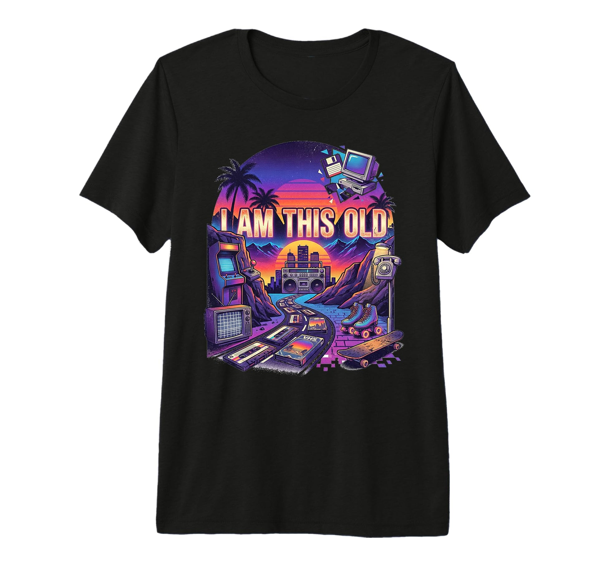 1980S Themed Party Synthwave 80S 90S T-Shirt - Trendy Graphic for Adults - T-Shirt, Sweatshirt, Hoodie