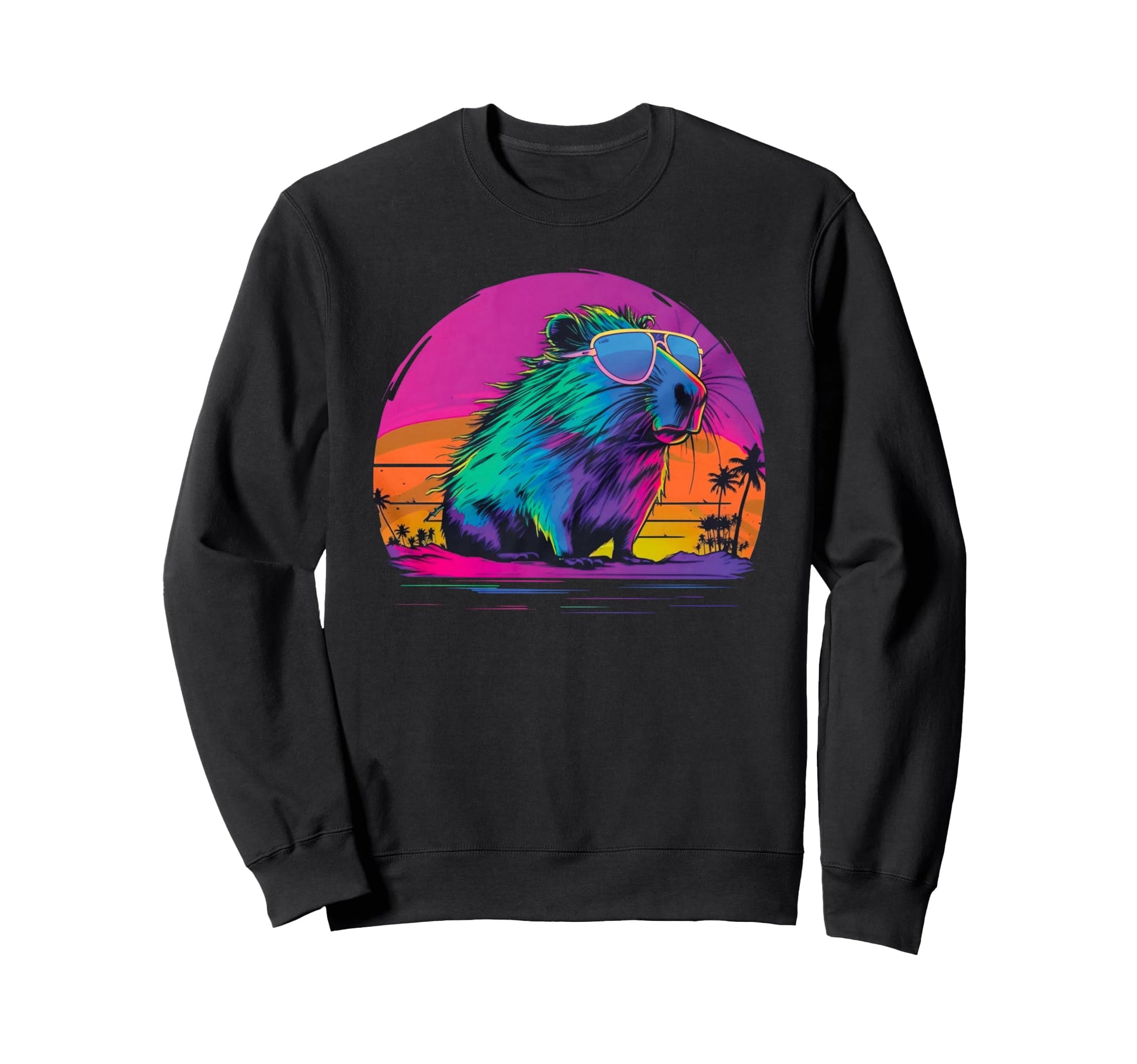 Funny Capybara Rodent Vaporwave Sweatshirt - Novelty Apparel Unisex - T-Shirt, Sweatshirt, Hoodie