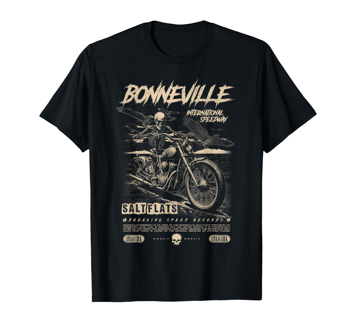 Bonneville Salt Flats Motorcycle T-Shirt - Fun Novelty Design for Adults - T-Shirt, Sweatshirt, Hoodie