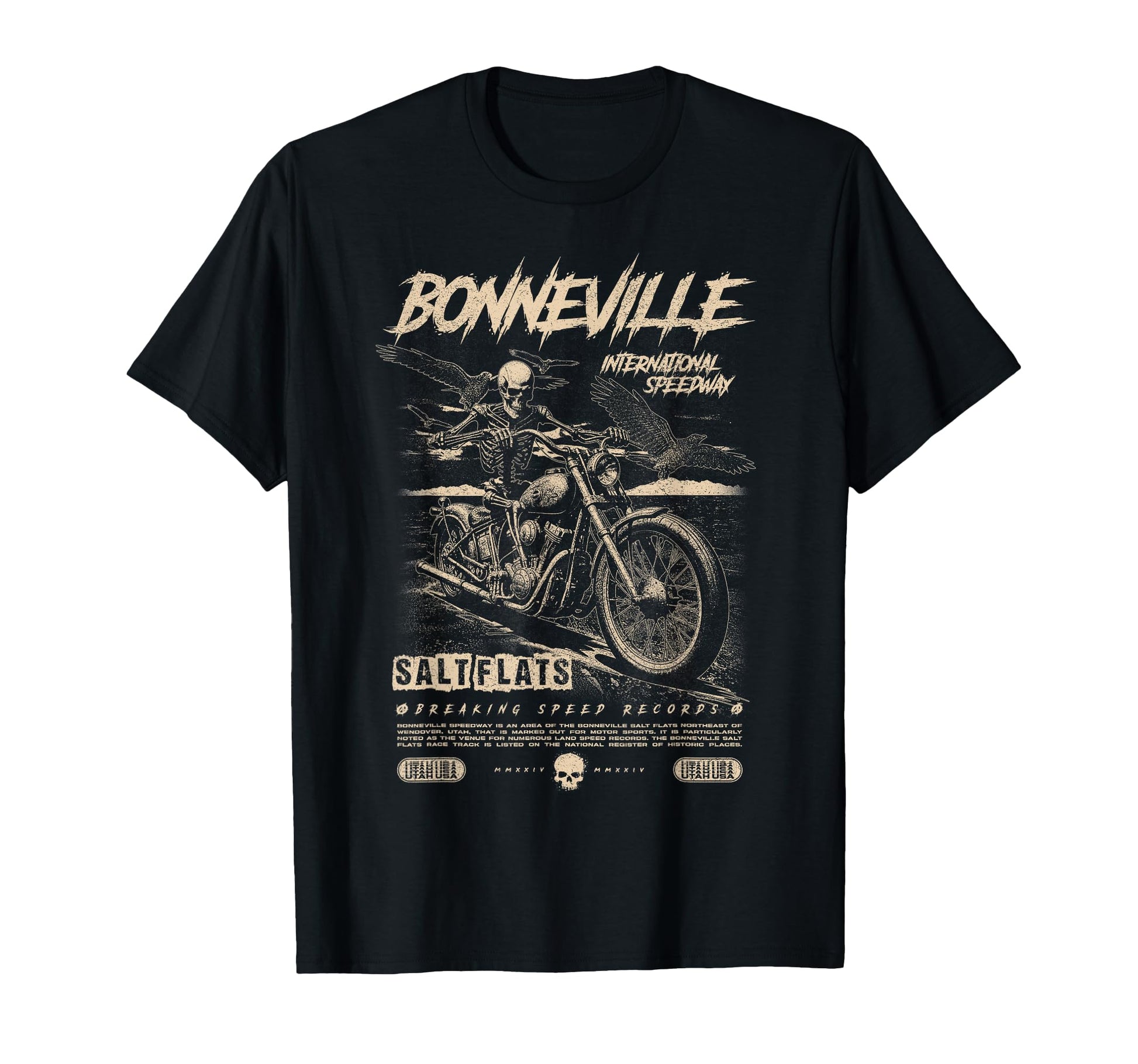 Bonneville Salt Flats Motorcycle T-Shirt - Fun Novelty Design for Adults - T-Shirt, Sweatshirt, Hoodie