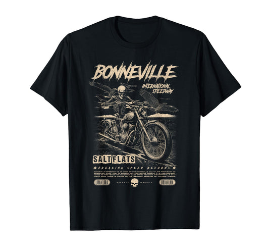 Bonneville Salt Flats Motorcycle T-Shirt - Fun Novelty Design for Adults - T-Shirt, Sweatshirt, Hoodie