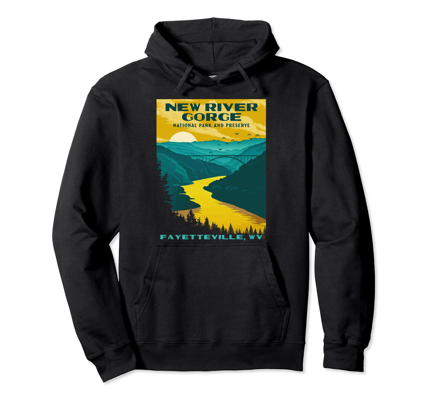 New River Gorge National Park Wpa Hoodie - Novelty Apparel Men Women - T-Shirt, Sweatshirt, Hoodie