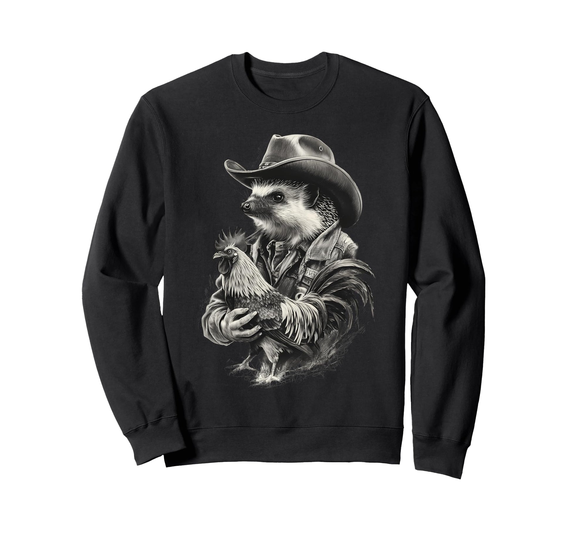 Hedgehog Cowboy Rodeo Cowgirl Sweatshirt - Unique Graphic for Adults - T-Shirt, Sweatshirt, Hoodie