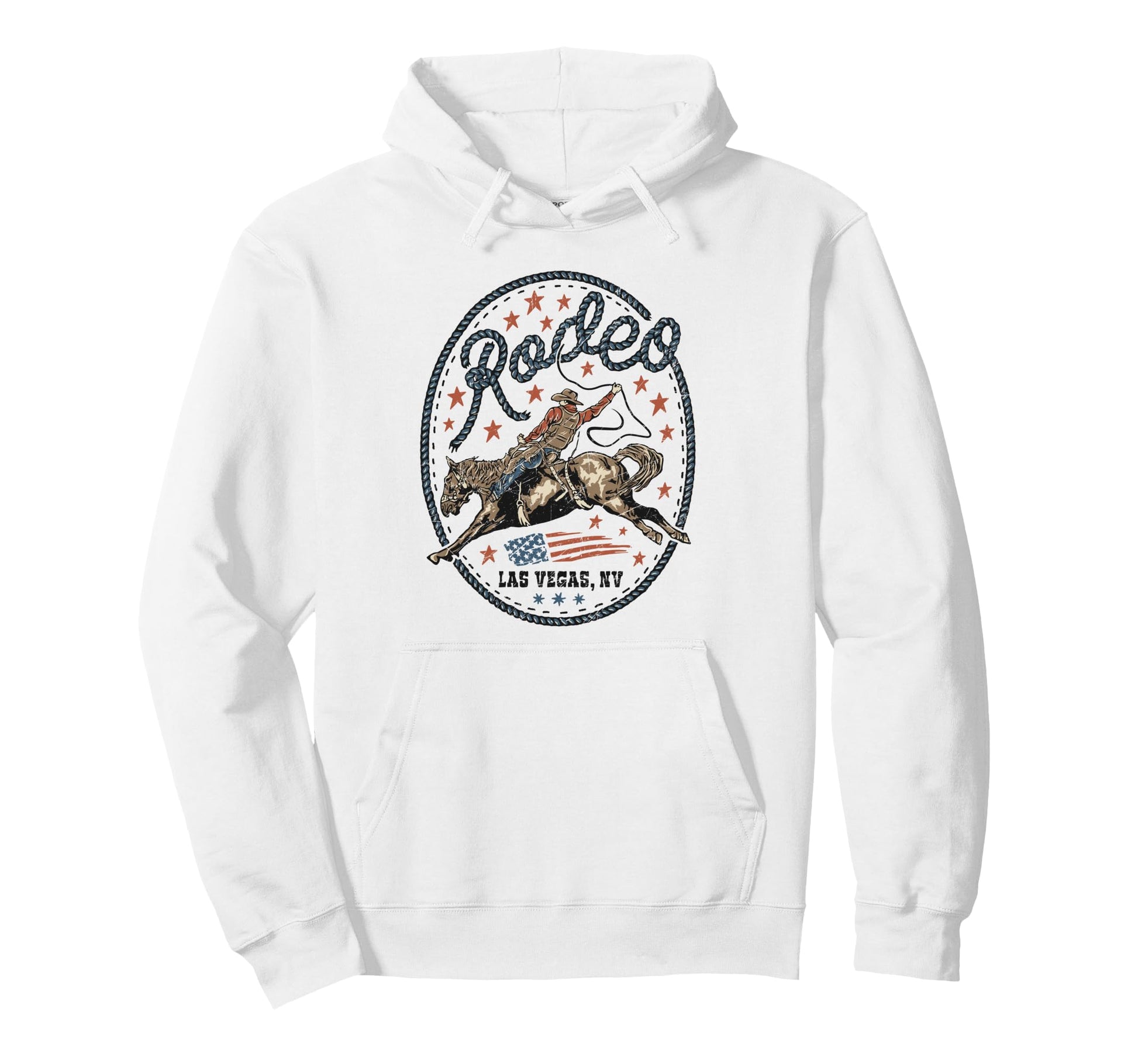 Rodeo Cowboy American Flag Western Hoodie - Unique Graphic Men Women - T-Shirt, Sweatshirt, Hoodie