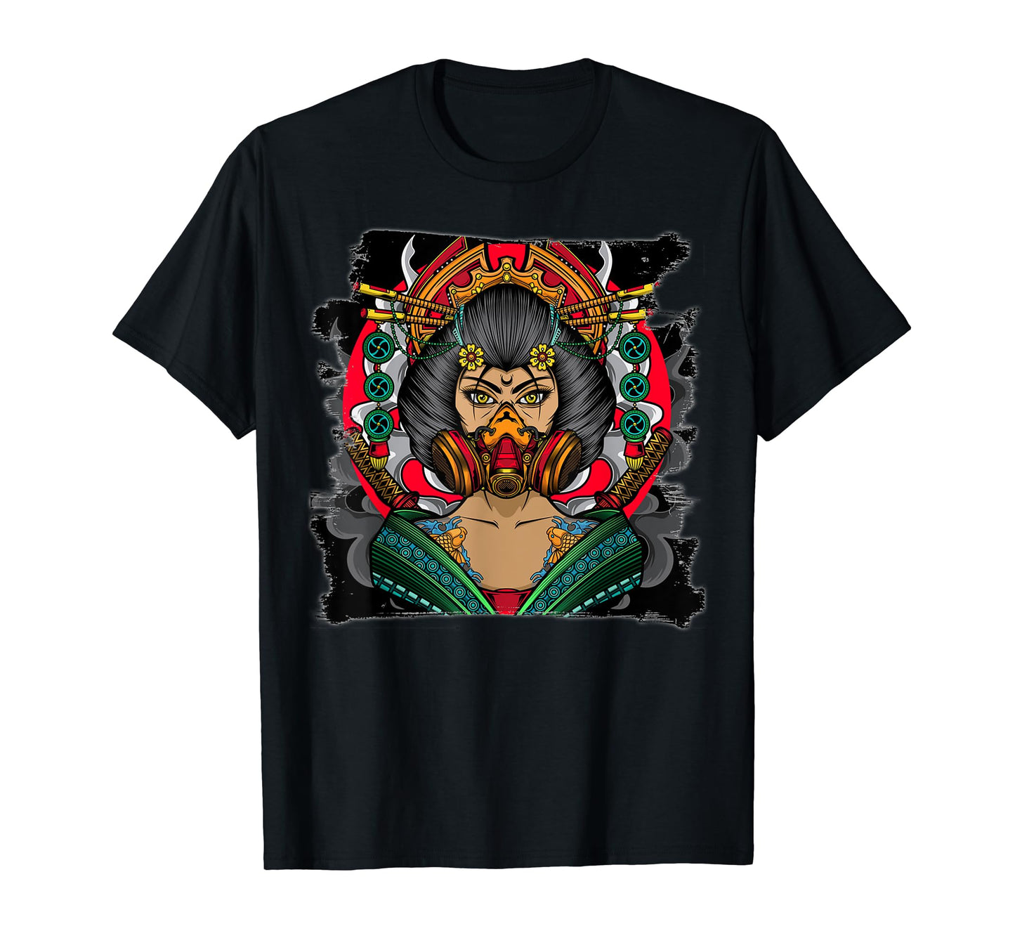 Japanese Geisha Cyberpunk Samurai T-Shirt - Aesthetic Graphic Unisex - T-Shirt, Sweatshirt, Hoodie
