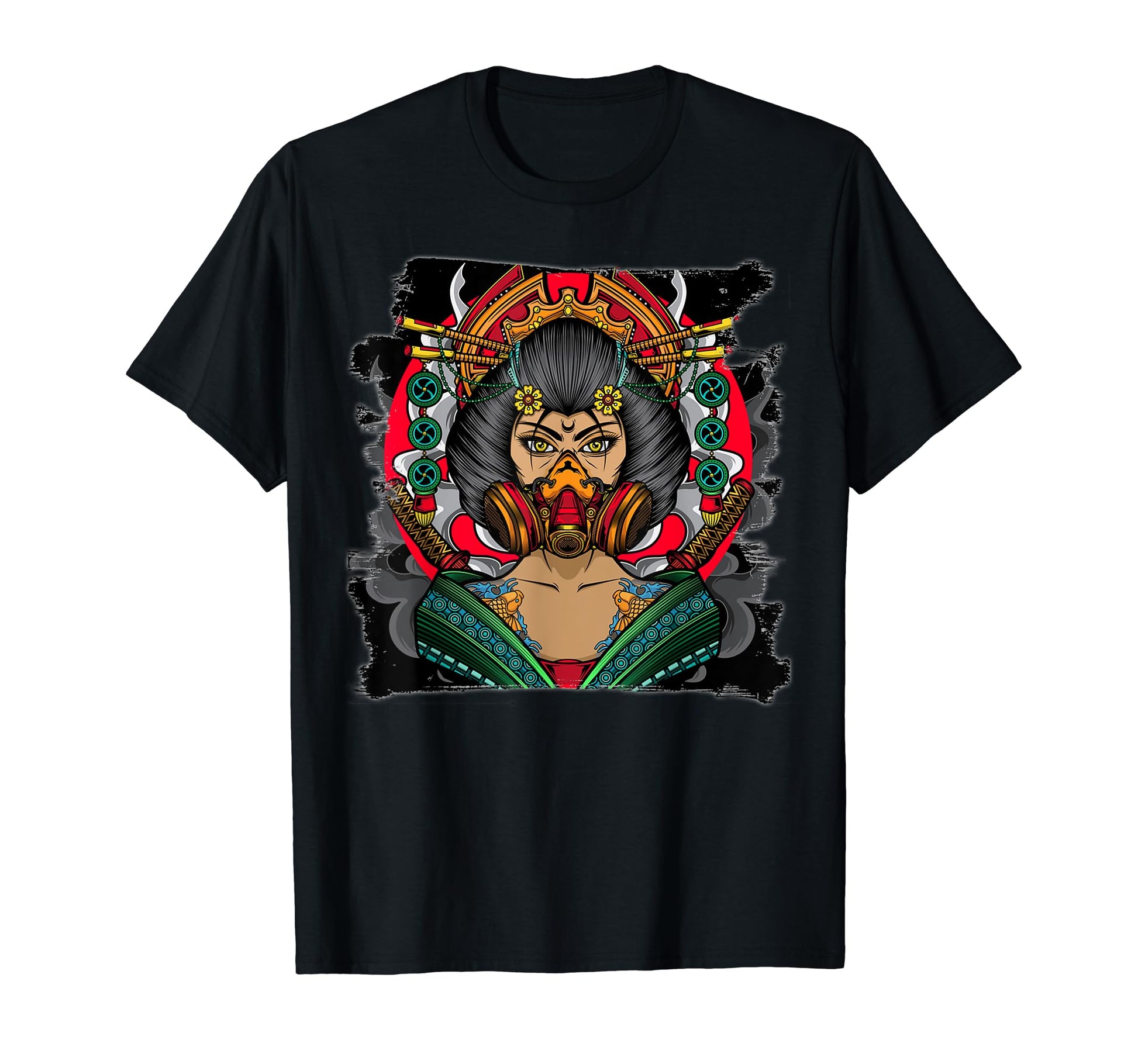 Japanese Geisha Cyberpunk Samurai T-Shirt - Aesthetic Graphic Unisex - T-Shirt, Sweatshirt, Hoodie