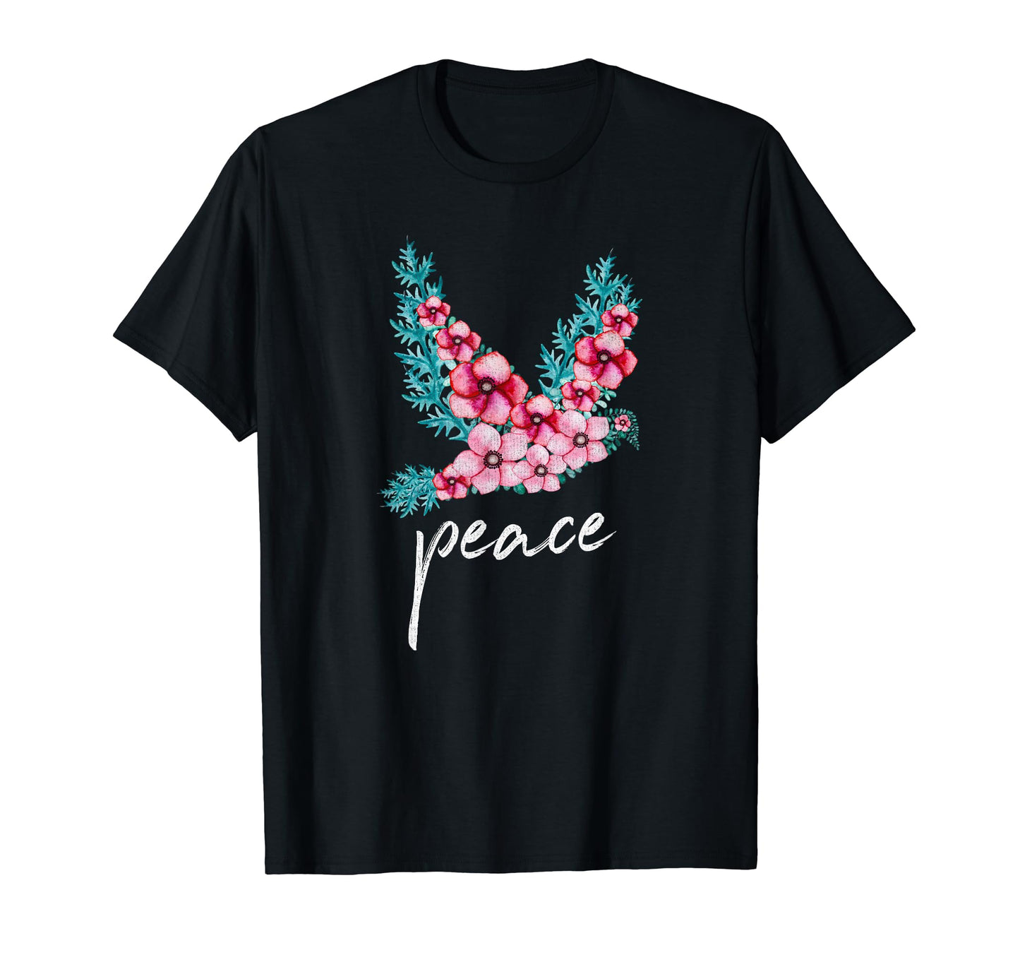 Elegant Floral Dove Peace Kindness T-Shirt - Unique Graphic for Adults - T-Shirt, Sweatshirt, Hoodie