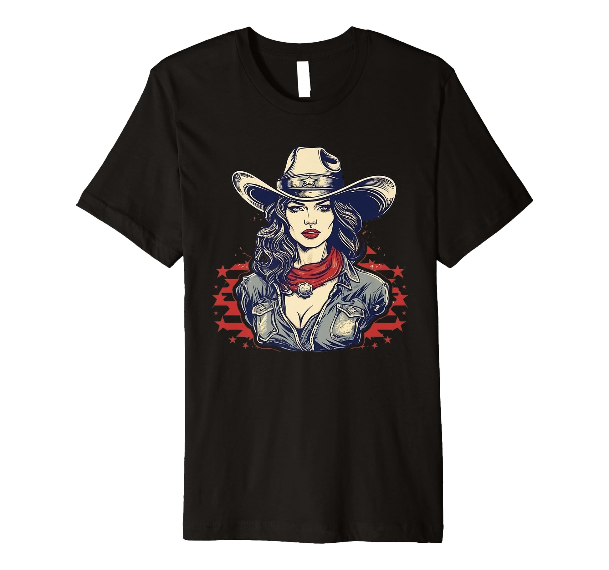Cowgirl Cowboy Patriotic Cow And Farm T-Shirt - Custom Art Print Unisex - T-Shirt, Sweatshirt, Hoodie