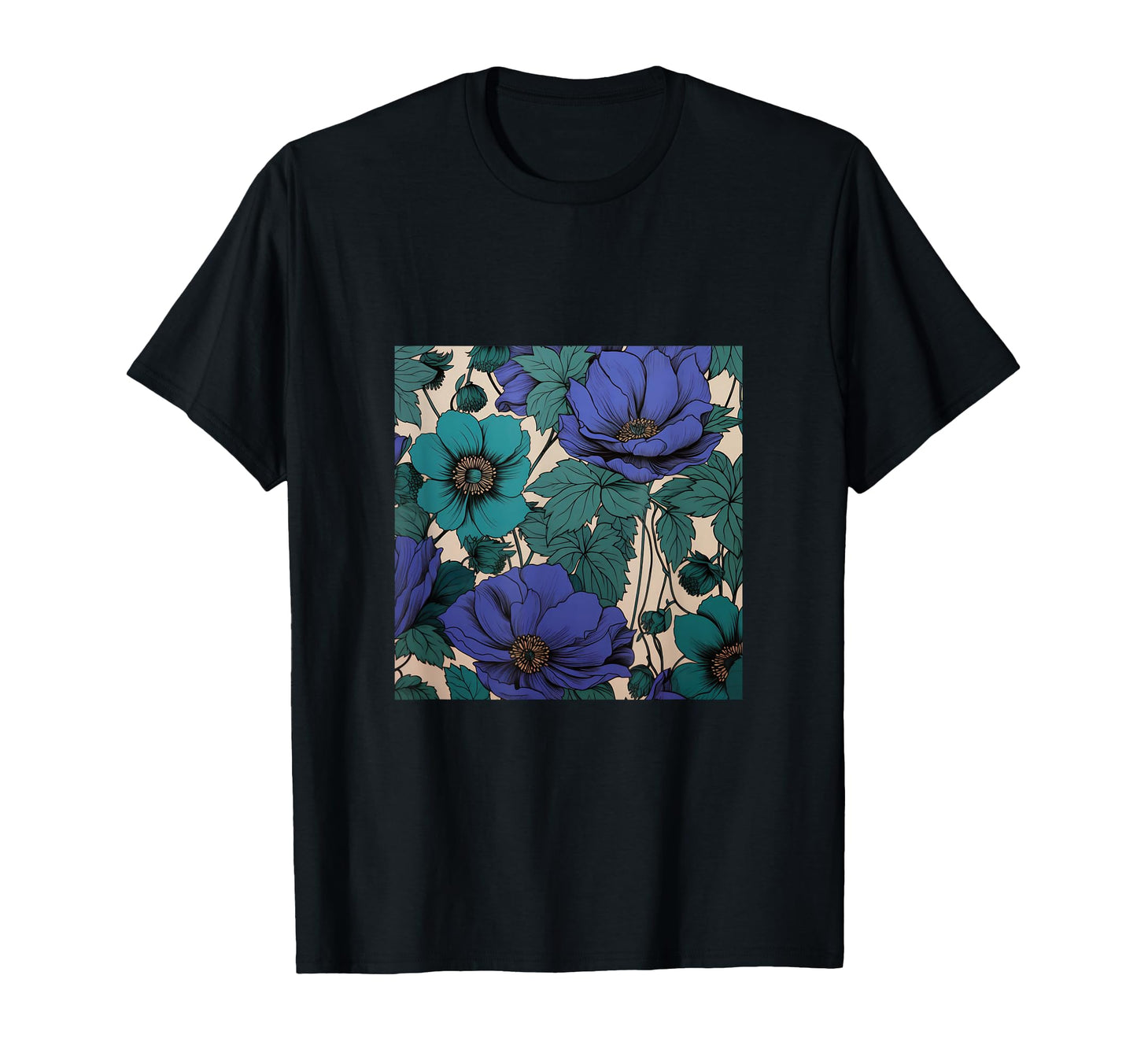 Purple And Green Flowers T-Shirt - Fun Novelty Design Unisex - T-Shirt, Sweatshirt, Hoodie