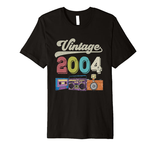 2004 Birthday Funny Old Cassette Tape T-Shirt - Novelty Apparel Unisex - T-Shirt, Sweatshirt, Hoodie