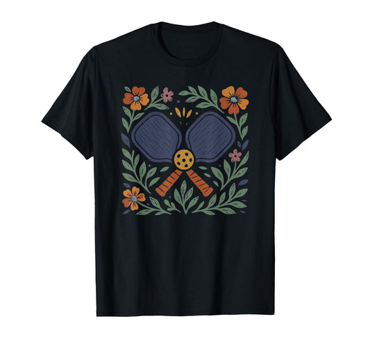 Boho Folk Art Pickleball Pickleballer T-Shirt - Unique Graphic for Adults - T-Shirt, Sweatshirt, Hoodie