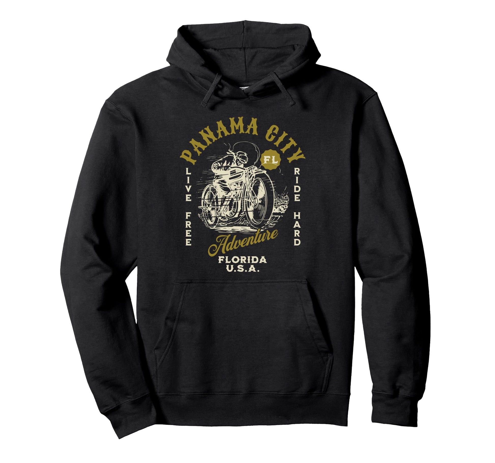 Panama City Florida Usa Motorcycle Ride Hoodie - Unique Graphic Unisex - T-Shirt, Sweatshirt, Hoodie