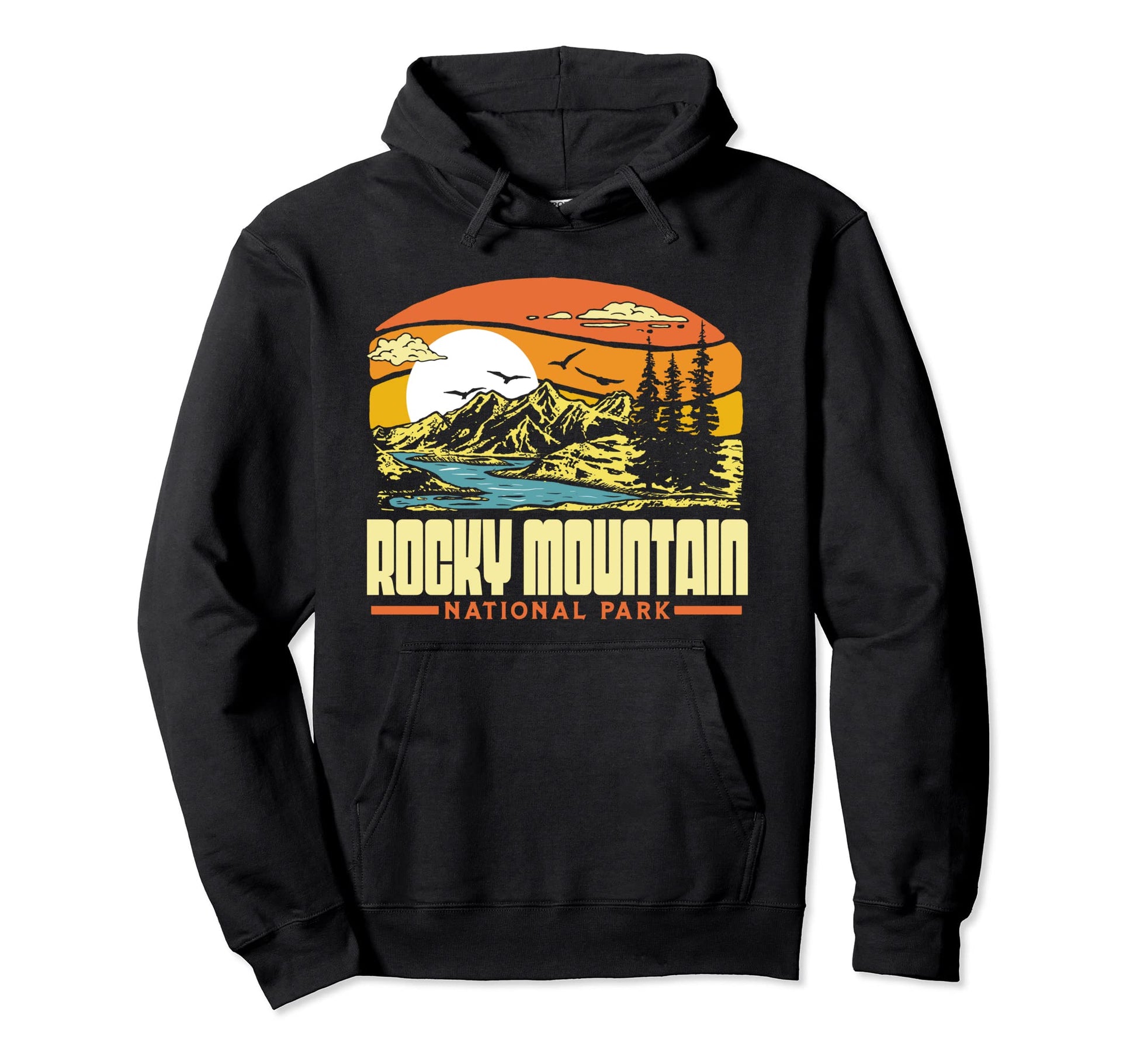 Rocky Mountain National Park 80S Hoodie - Casual Everyday Wear for Adults - T-Shirt, Sweatshirt, Hoodie