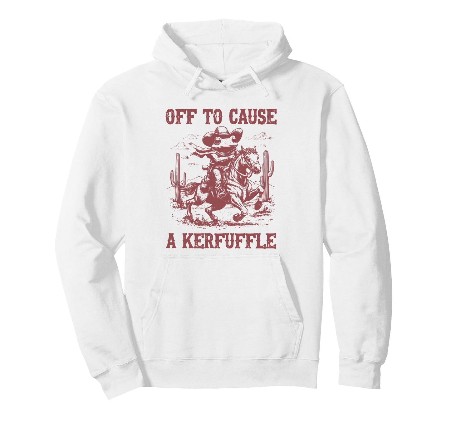 Off To Cause Kerfuffle Frog Funny Hoodie - Casual Everyday Wear for Adults - T-Shirt, Sweatshirt, Hoodie