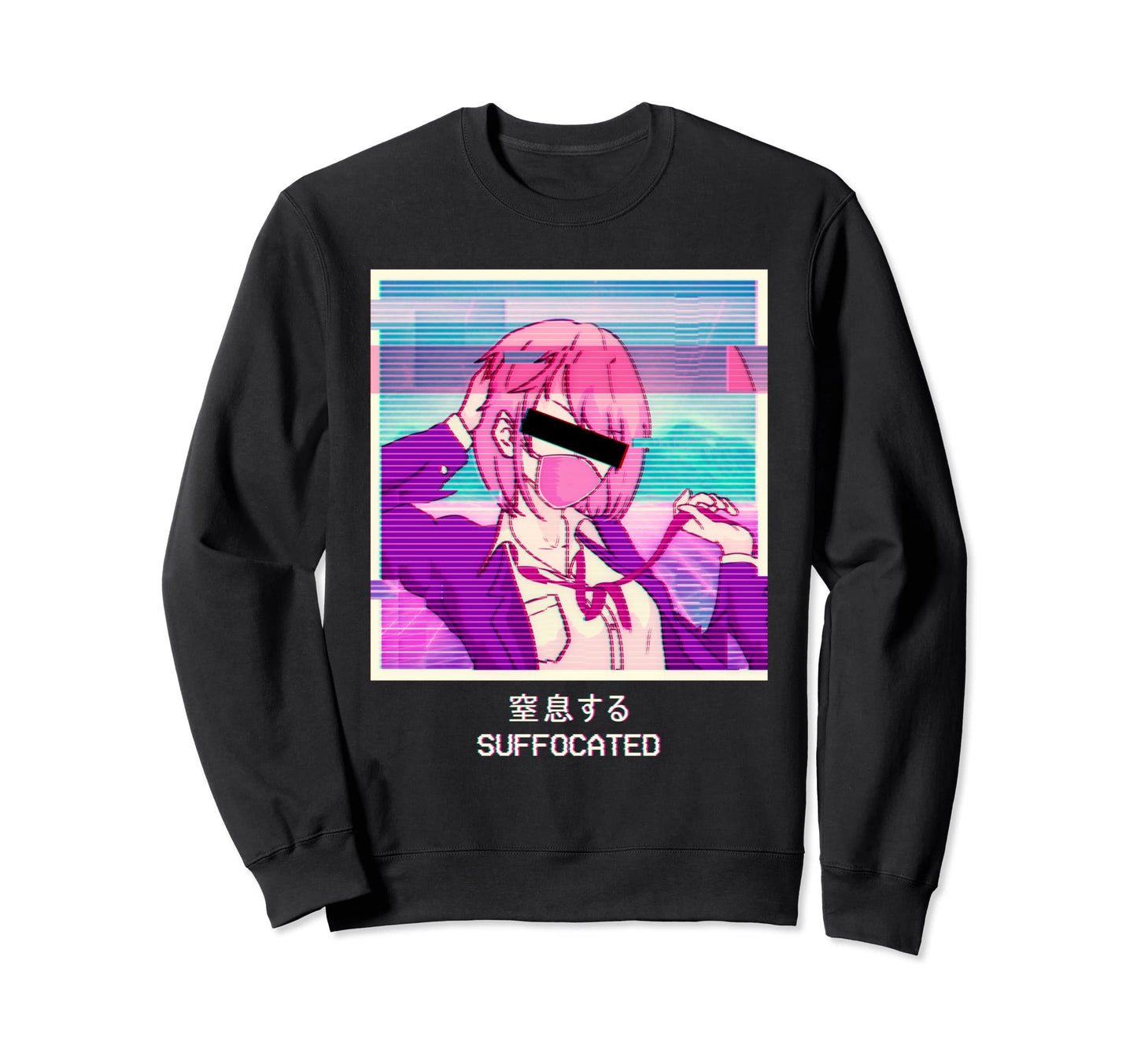 Emo Anime Japanese Vaporwave Sweatshirt - Fun Novelty Design for Adults - T-Shirt, Sweatshirt, Hoodie