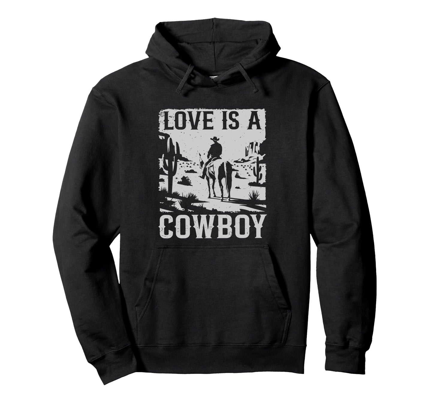 Western Rodeo Country Love Is Cowboy Hoodie - Unique Graphic Unisex - T-Shirt, Sweatshirt, Hoodie