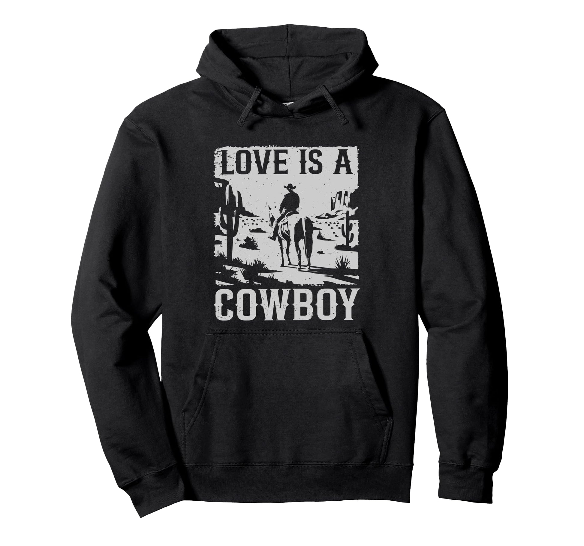 Western Rodeo Country Love Is Cowboy Hoodie - Unique Graphic Unisex - T-Shirt, Sweatshirt, Hoodie