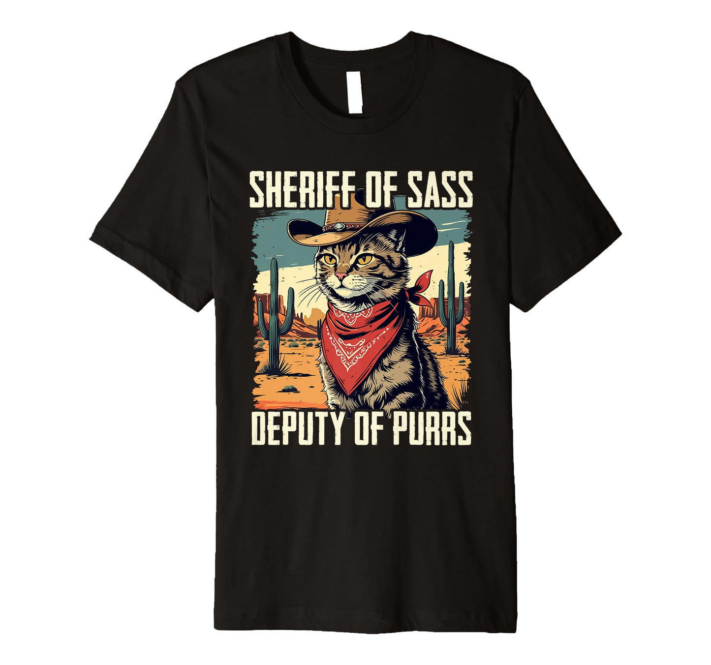 Funny Sheriff Cat Meme Cowboy T-Shirt - Fun Novelty Design Unisex - T-Shirt, Sweatshirt, Hoodie