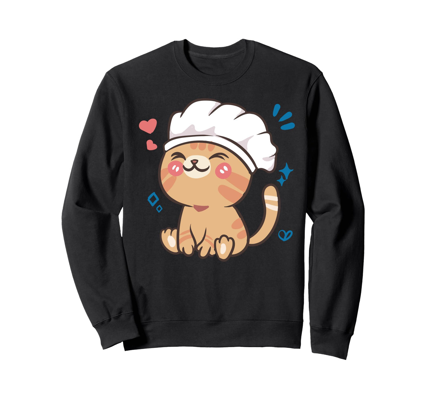 Kawaii Anime Cat Chef Cook Aesthetic Sweatshirt - Trendy Graphic Unisex - T-Shirt, Sweatshirt, Hoodie