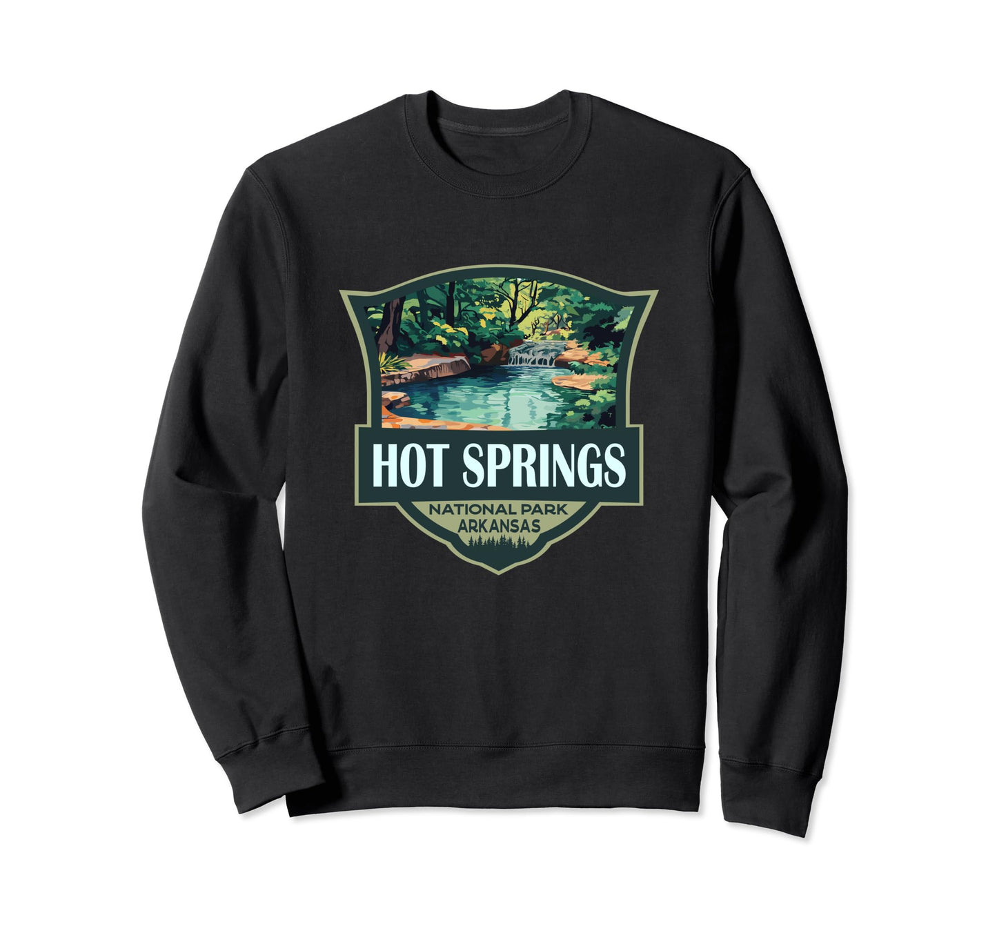 Hot Springs National Park Illustration Sweatshirt - Novelty Apparel Unisex - T-Shirt, Sweatshirt, Hoodie