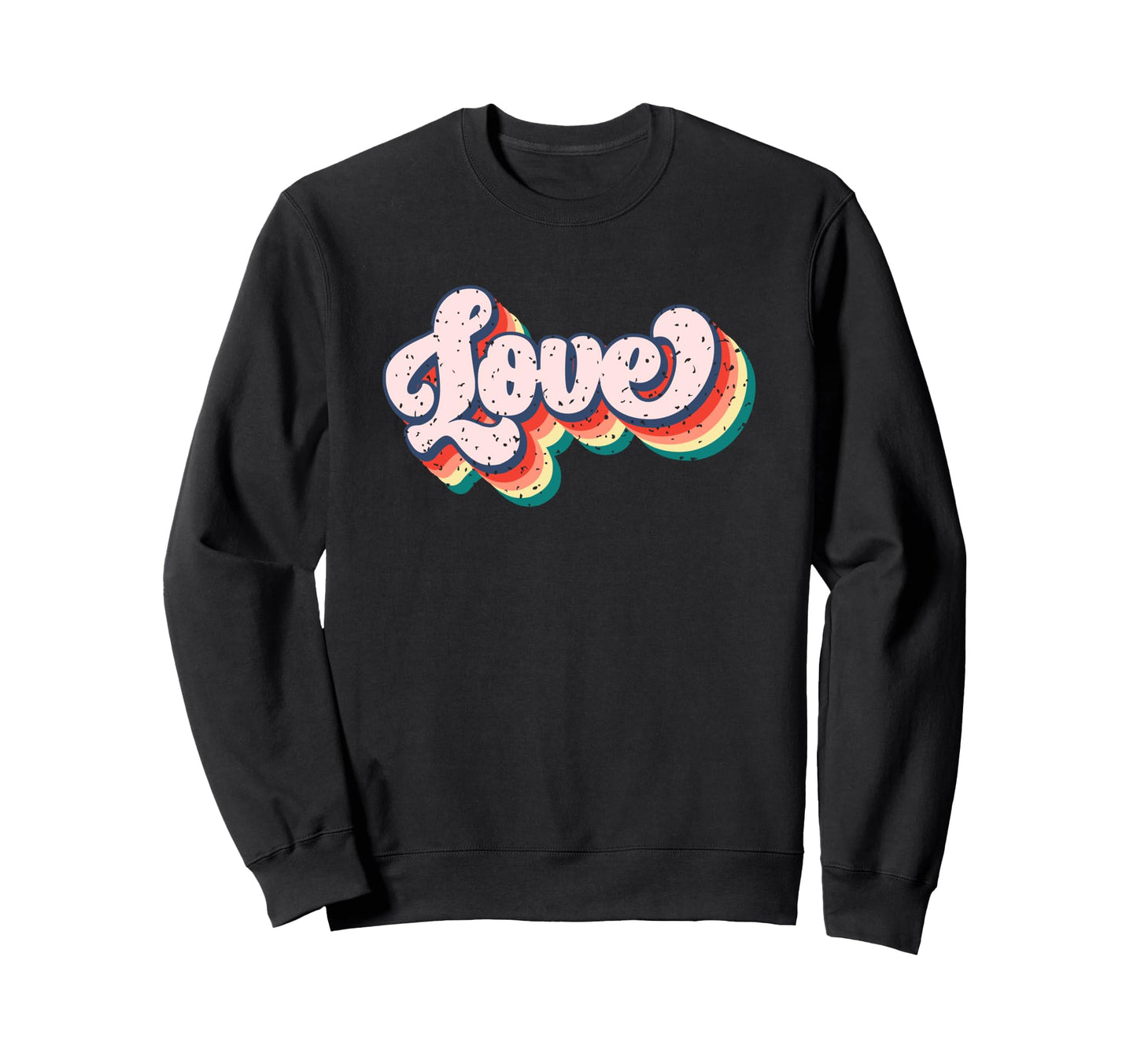 Love Rainbow Groovy 70S Vibes Sweatshirt - Custom Art Print Men Women - T-Shirt, Sweatshirt, Hoodie